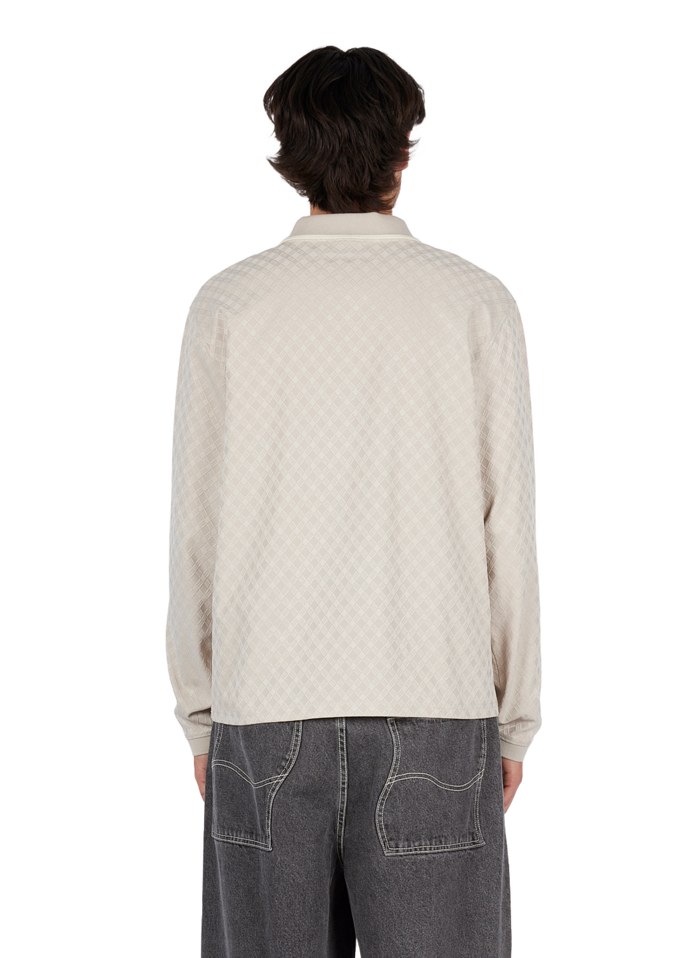 Straight polo with embroidered logo in cotton DIME Beige