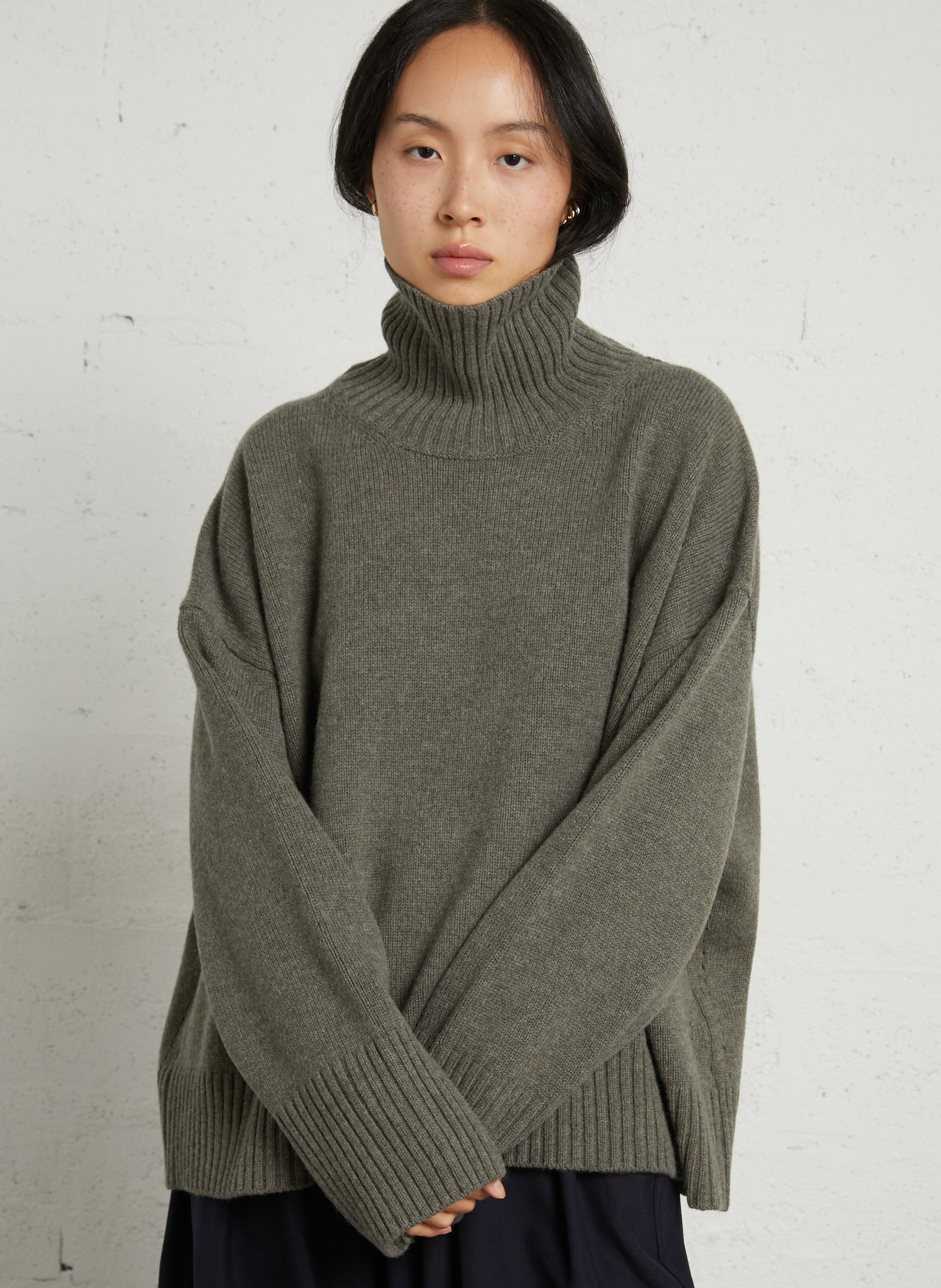 Pull col roulé oversize en laine william SOEUR Gris