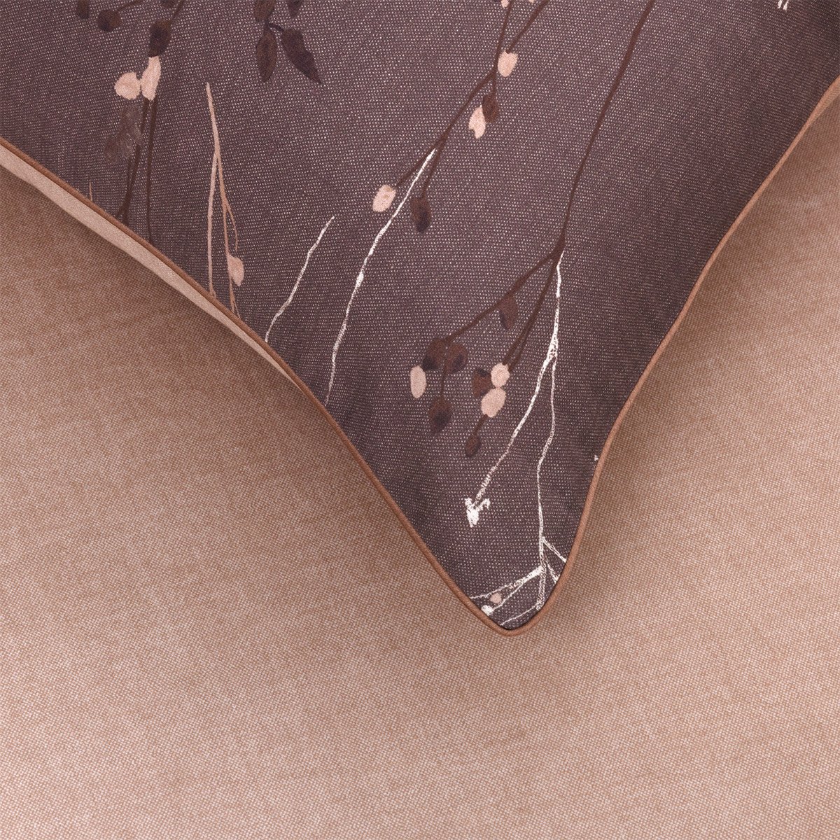 Taie d'oreiller en satin de coton, wild millet BOSS HOME Marron