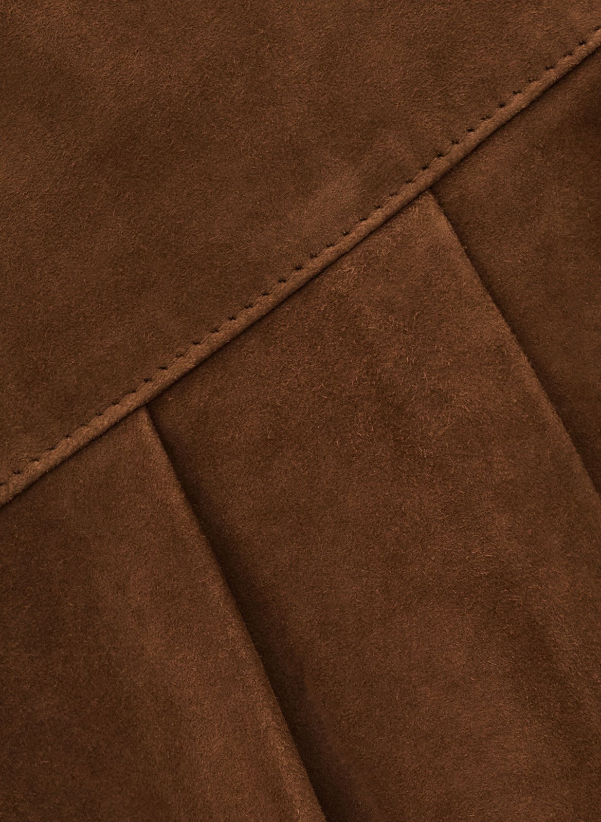 Jupe midi en daim nolly BA&SH Marron