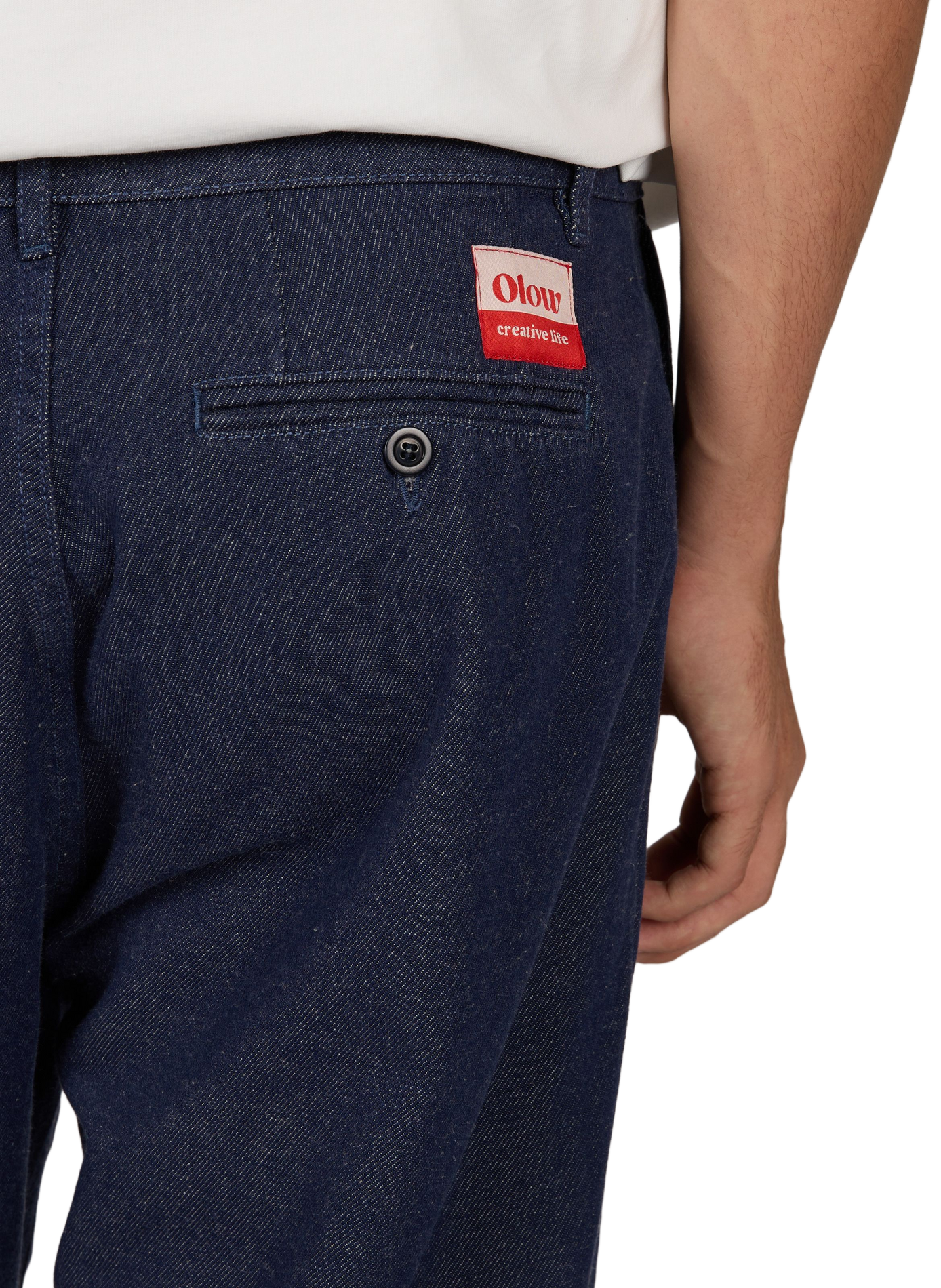 Wijde broek van gemengd katoen. OLOW Blauw