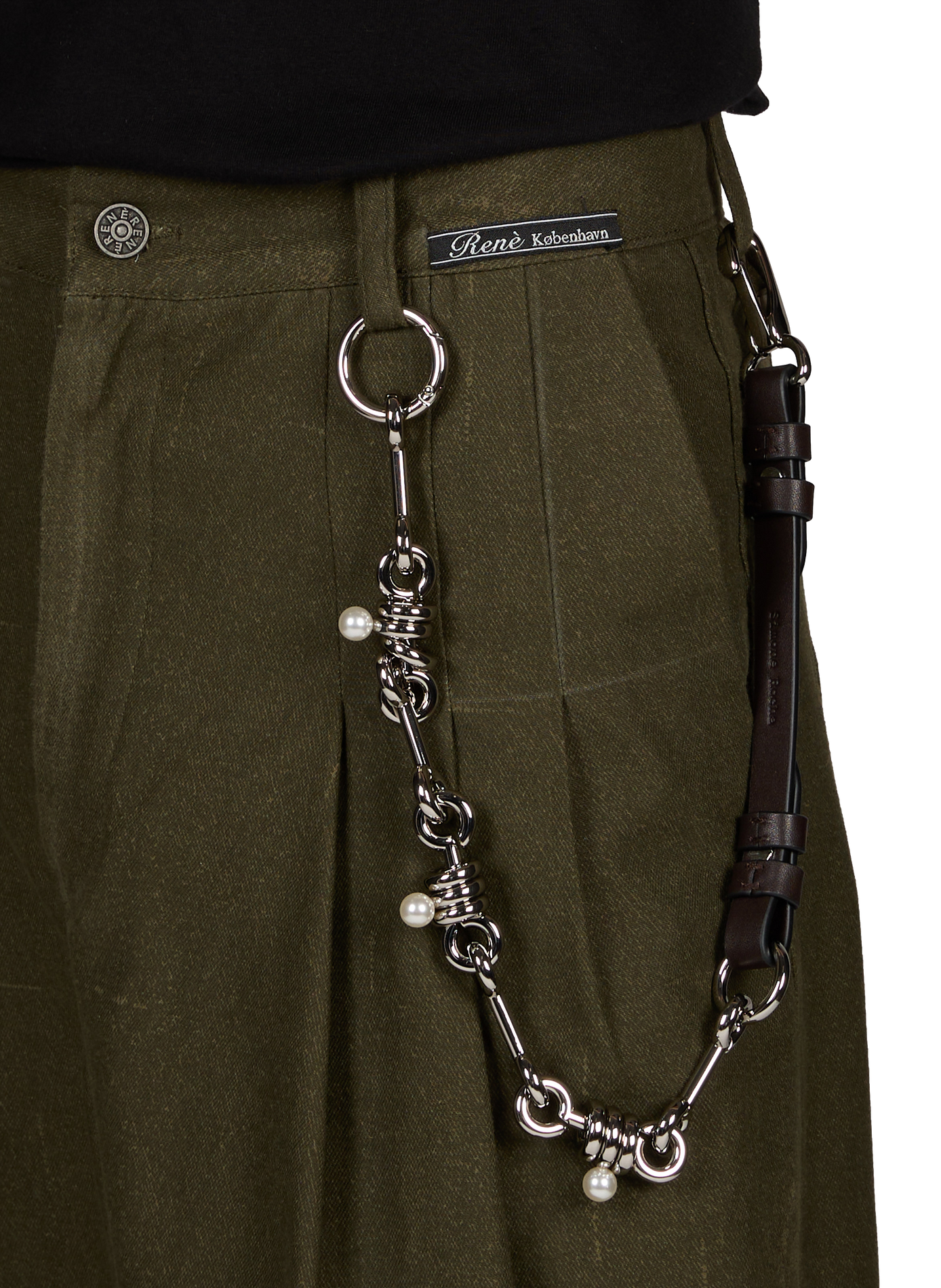 Chain Wallet with Stacked Beaded Bridle Links SIMONE ROCHA Silver