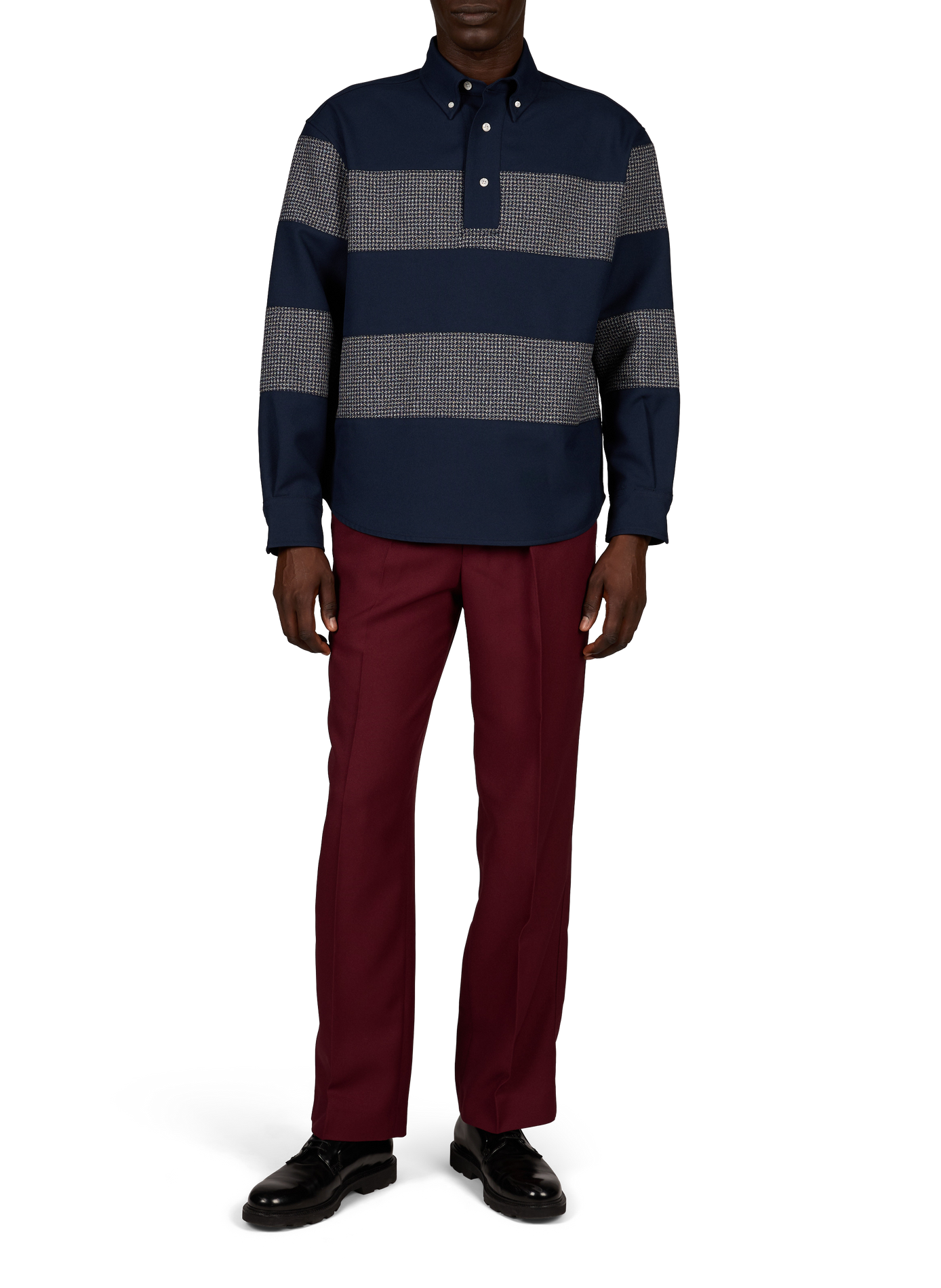 Straight-cut printed polo shirt DROLE DE MONSIEUR Blue