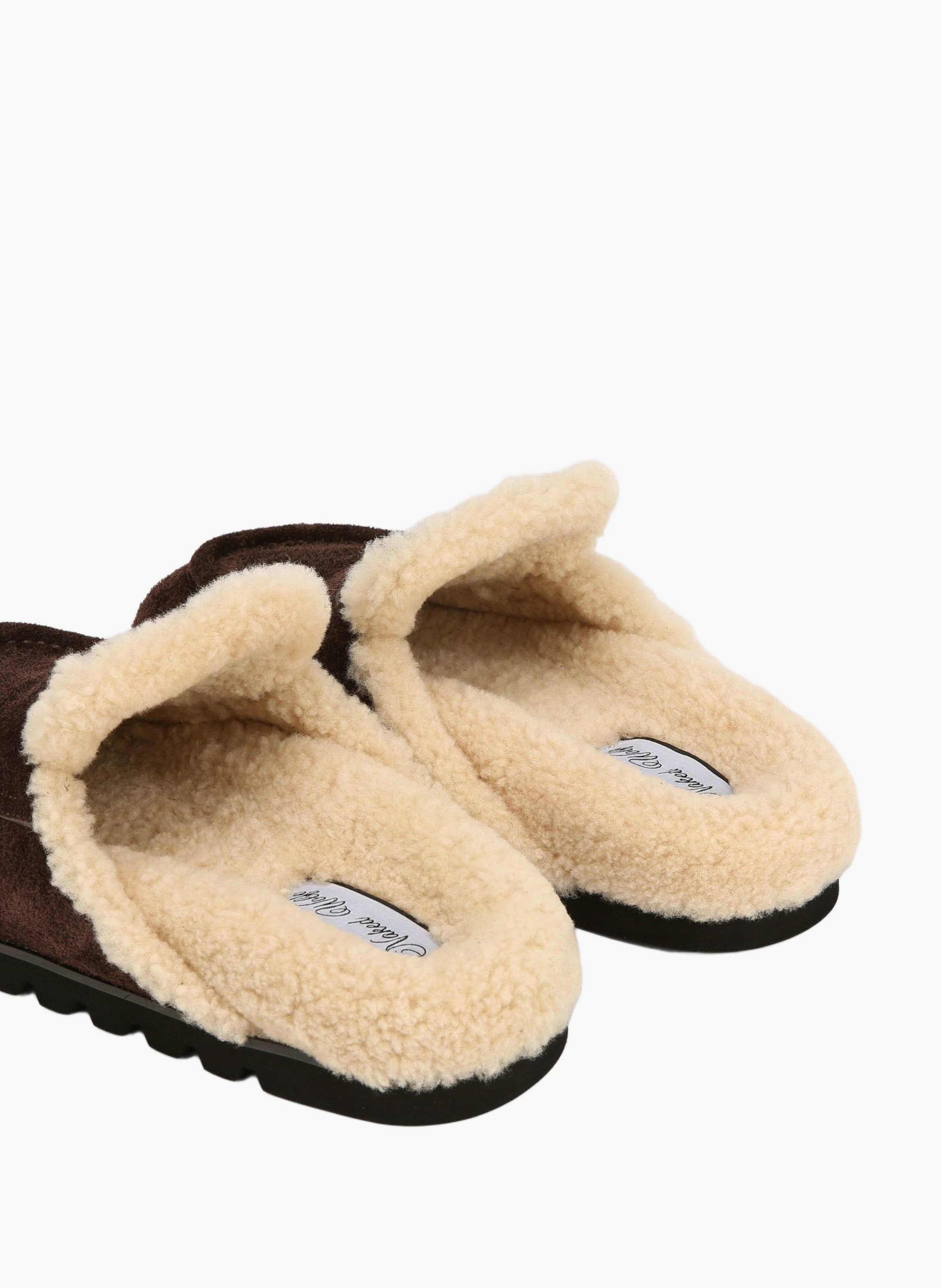 Mules cord fur NAKED WOLFE Marron
