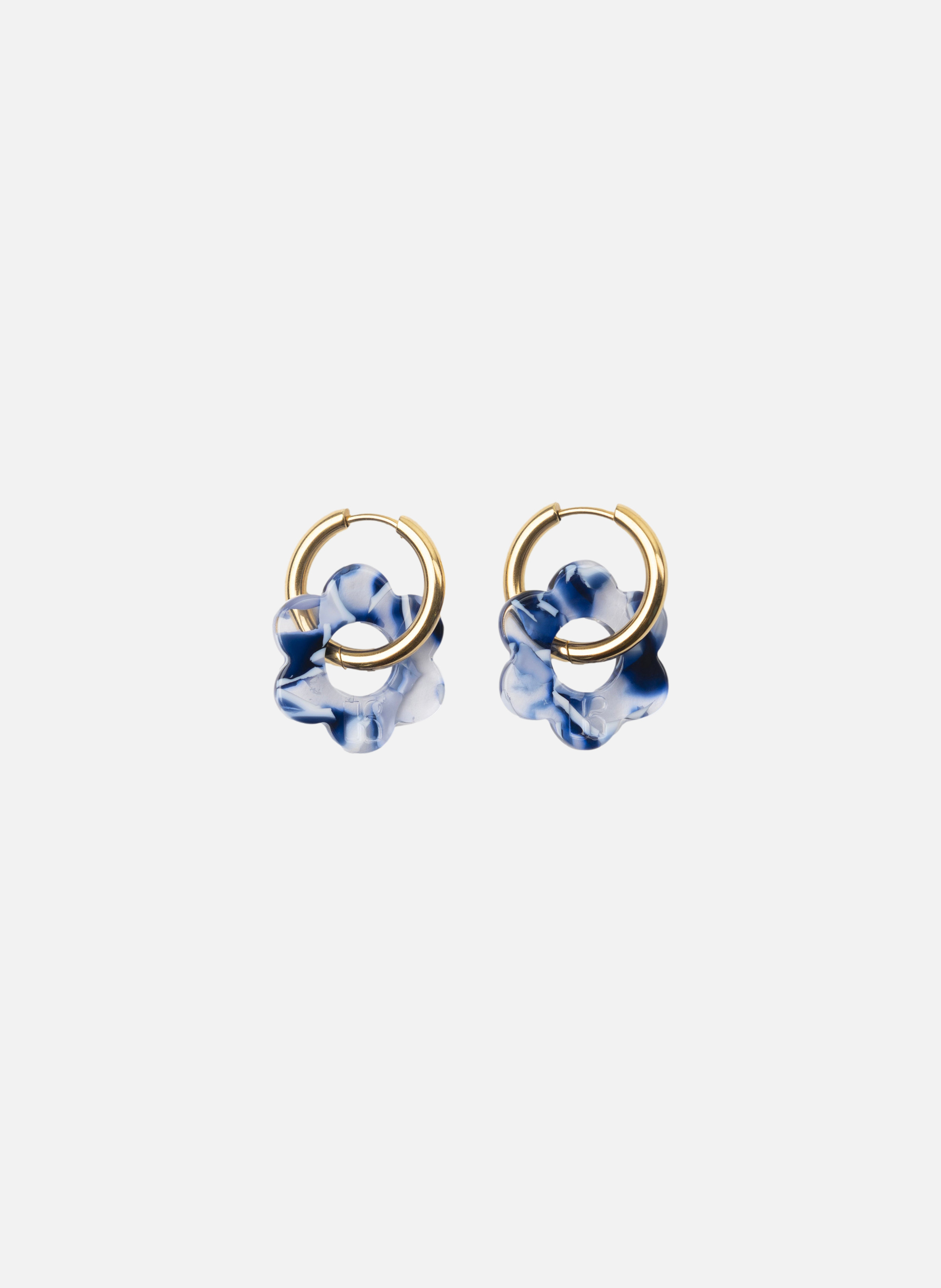 Boucles d'oreilles Baby Fleurette avec anneaux en acier inoxydable doré  Océan