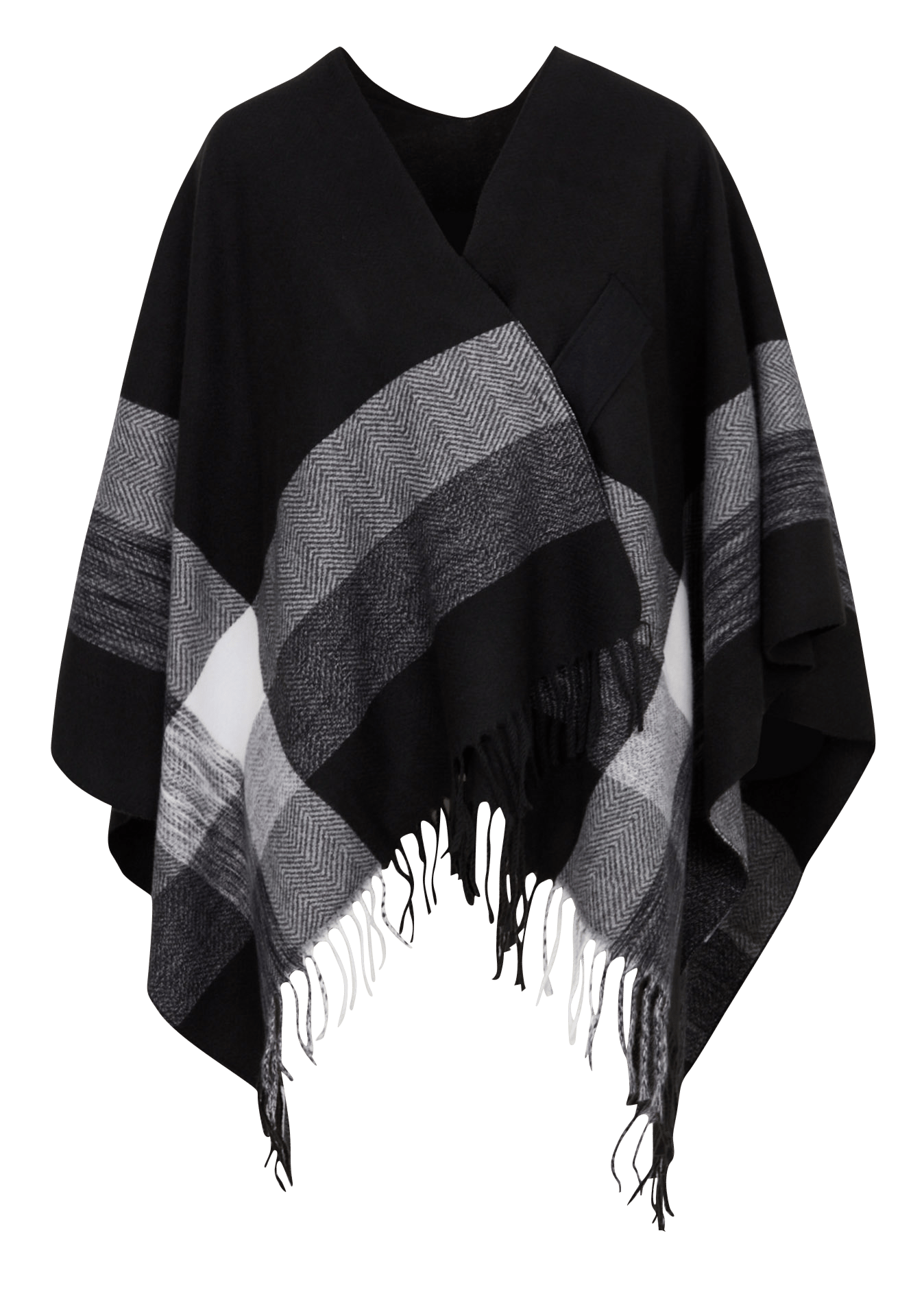 Ruime cape met print LA FEE MARABOUTEE Zwart