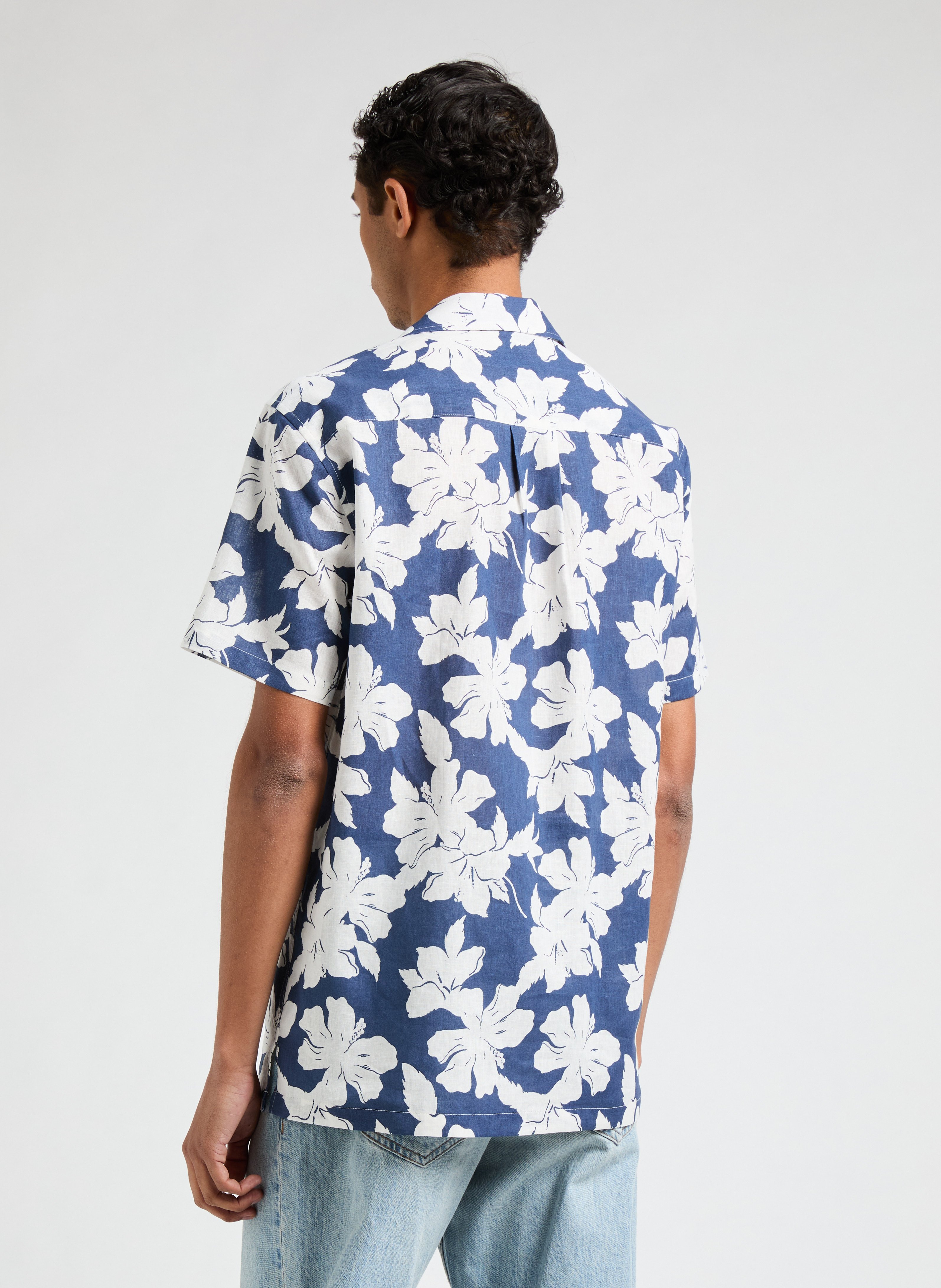 Chemise à fleurs  AU PRINTEMPS PARIS Bleu