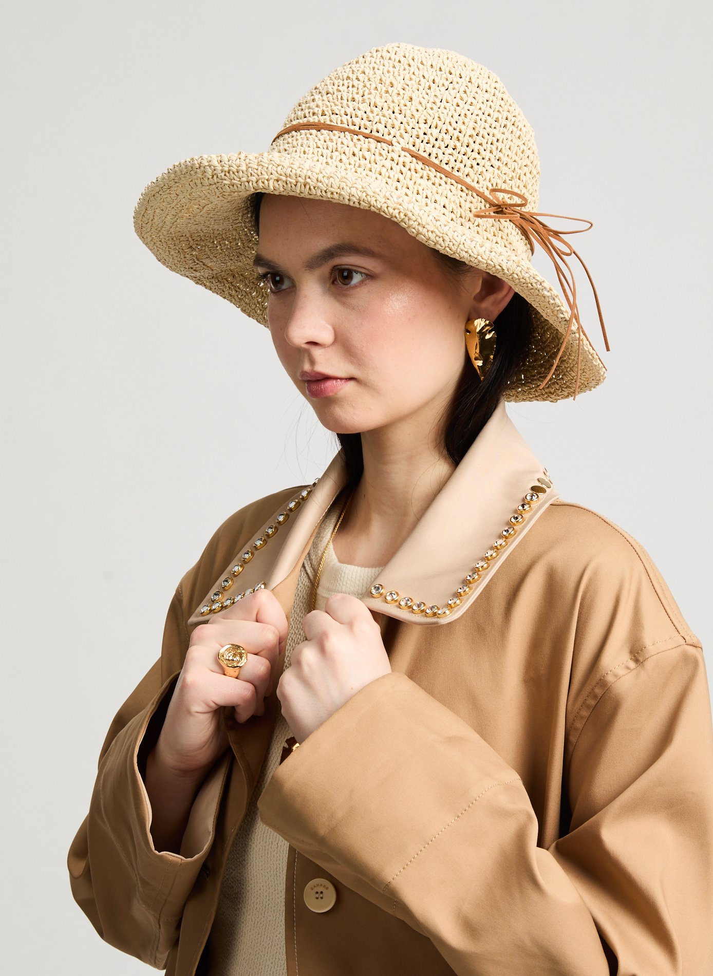 Chapeau de paille AU PRINTEMPS PARIS Beige