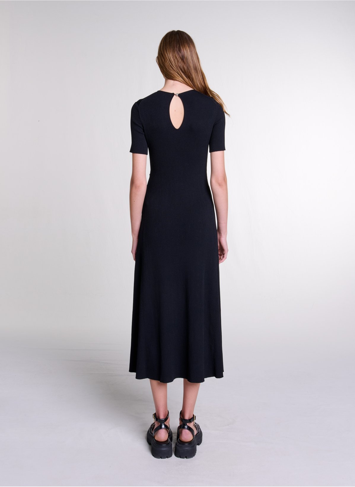 Robe Longue Col Rond En Maille - Maje Femme | Printemps.com