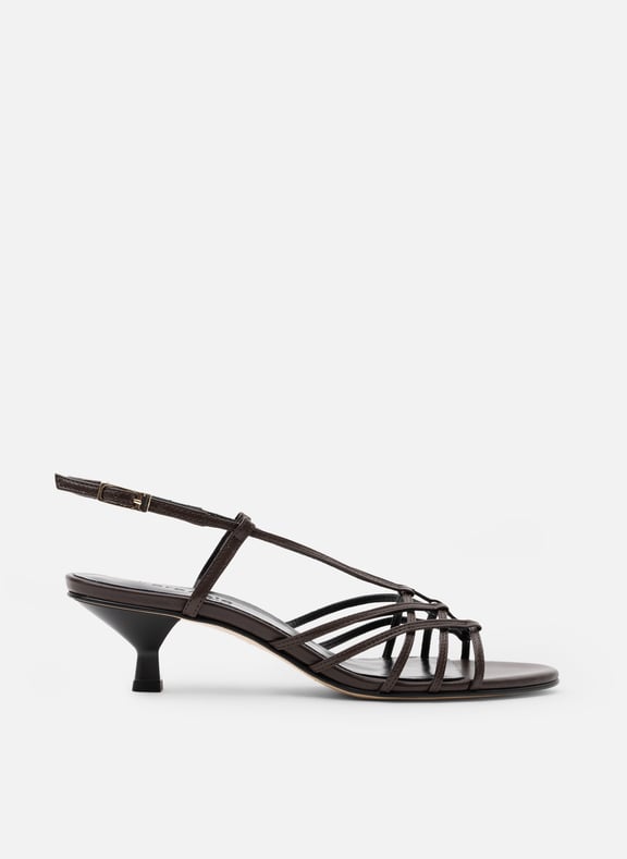 Sandales dixie en nappa Marron by PARALLELE PARALLELE Sandales dixie en nappa Marron