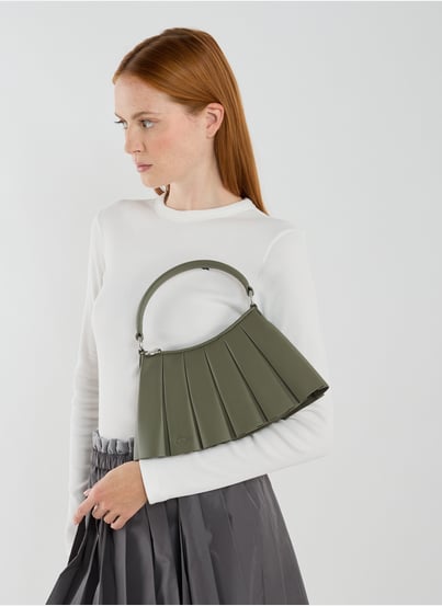 Petit sac Lenglen plissé en cuir LACOSTE Petit sac Lenglen plissé en cuir LACOSTE