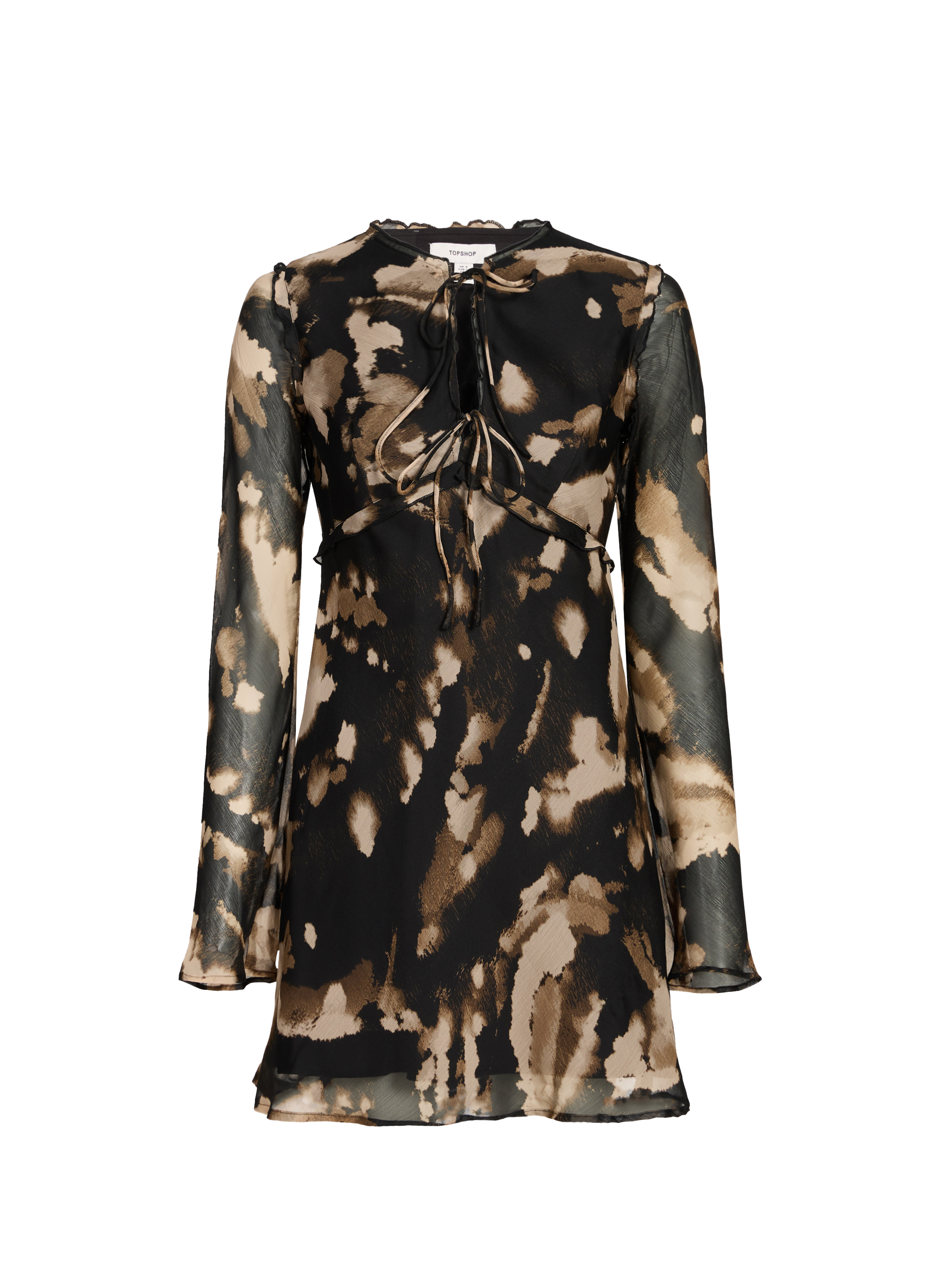 Robe courte imprimée  TOPSHOP Noir