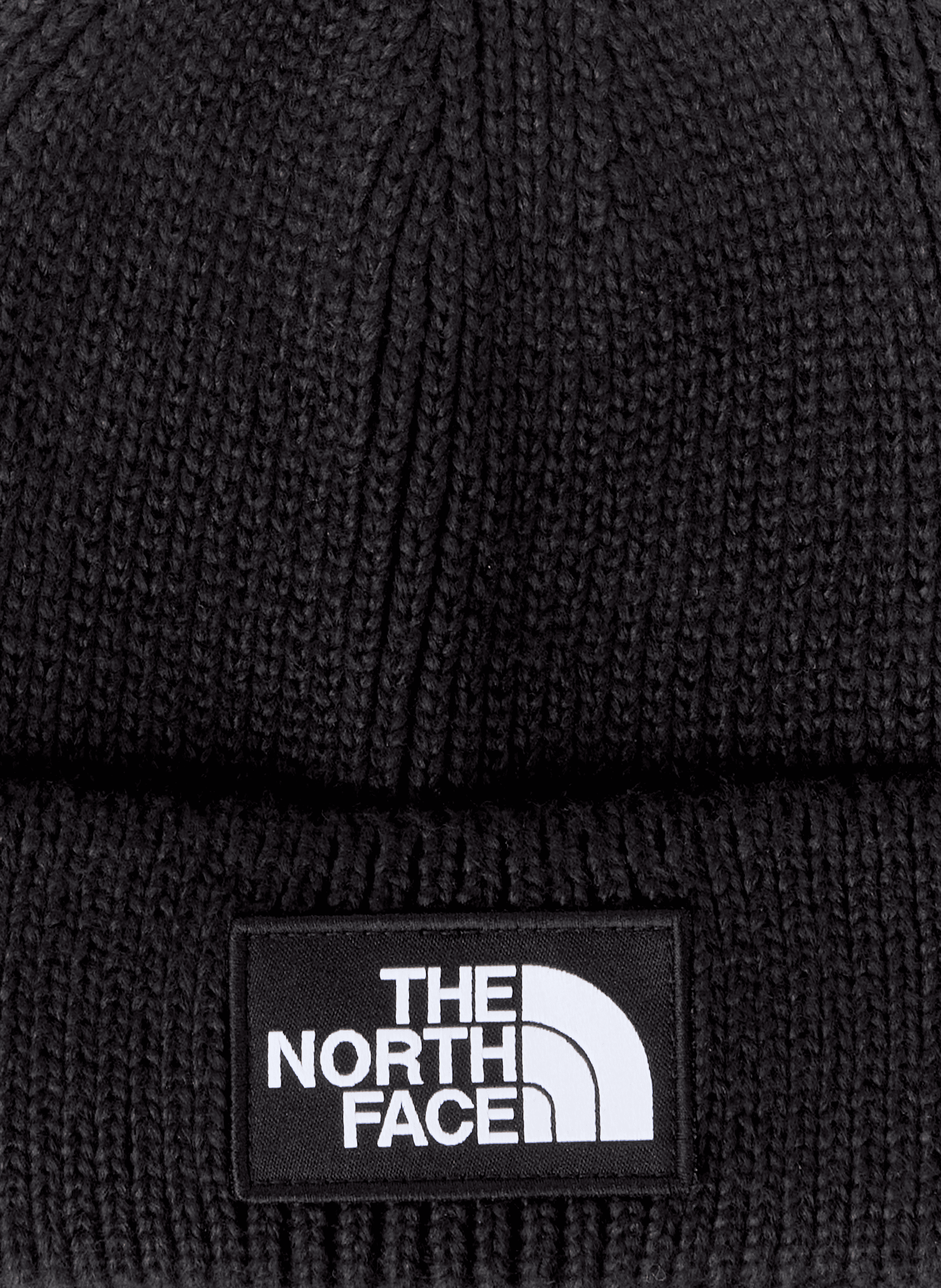 Embroidered ribbed beanie THE NORTH FACE Black