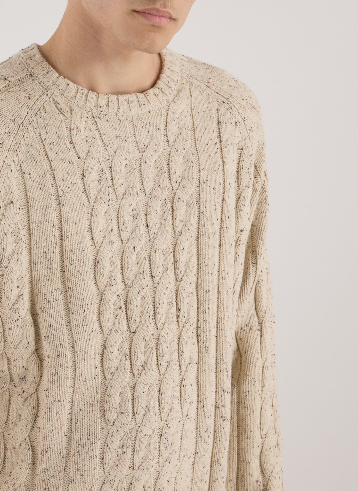 Straight knit sweater in twisted cotton. DICKIES Beige