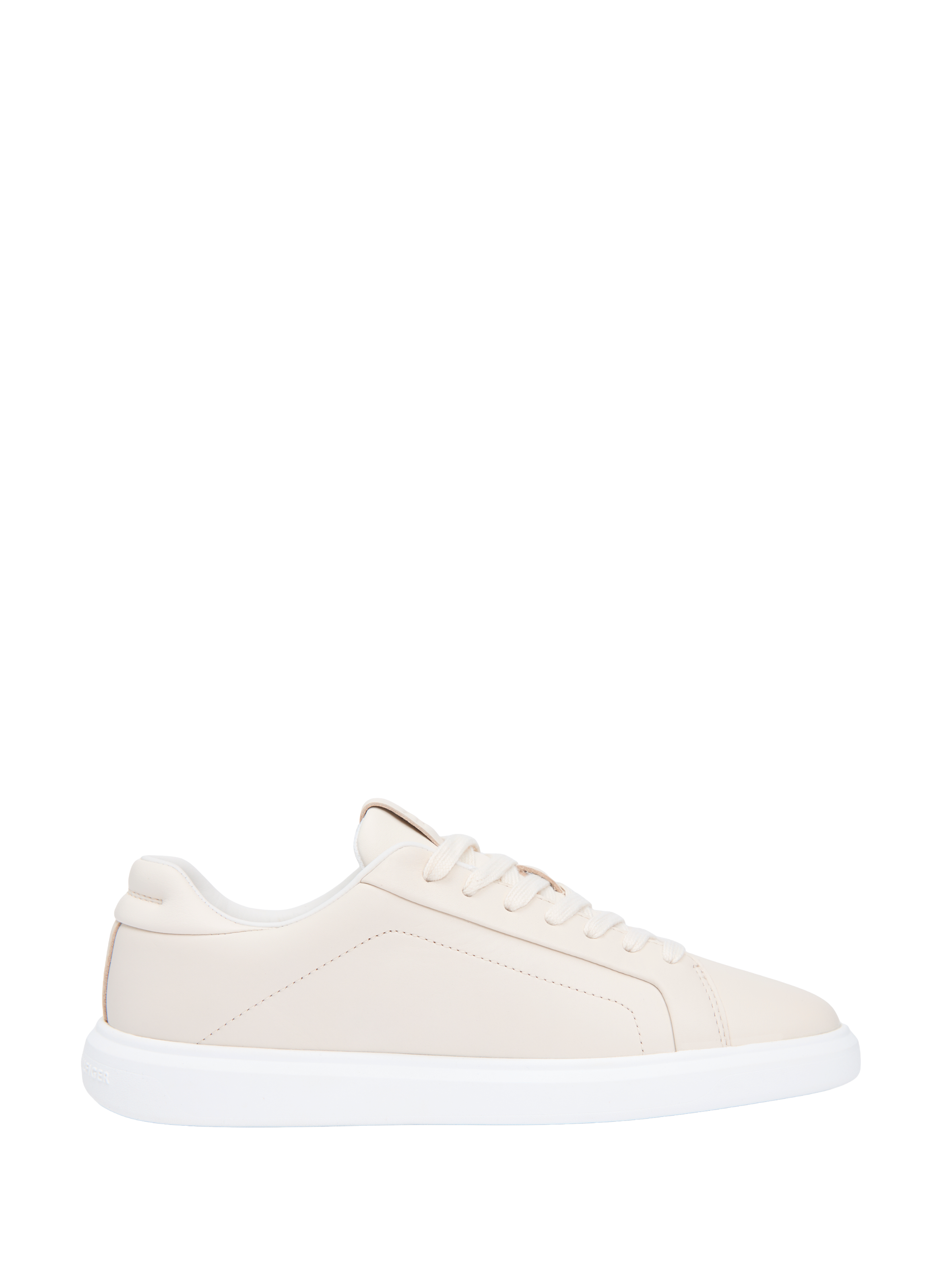 Low lace-up leather sneakers TOMMY HILFIGER Beige