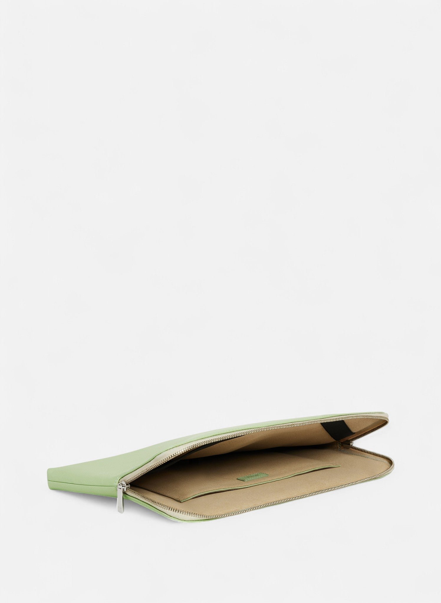Pochette ordinateur 14" en cuir grainé LE TANNEUR Vert