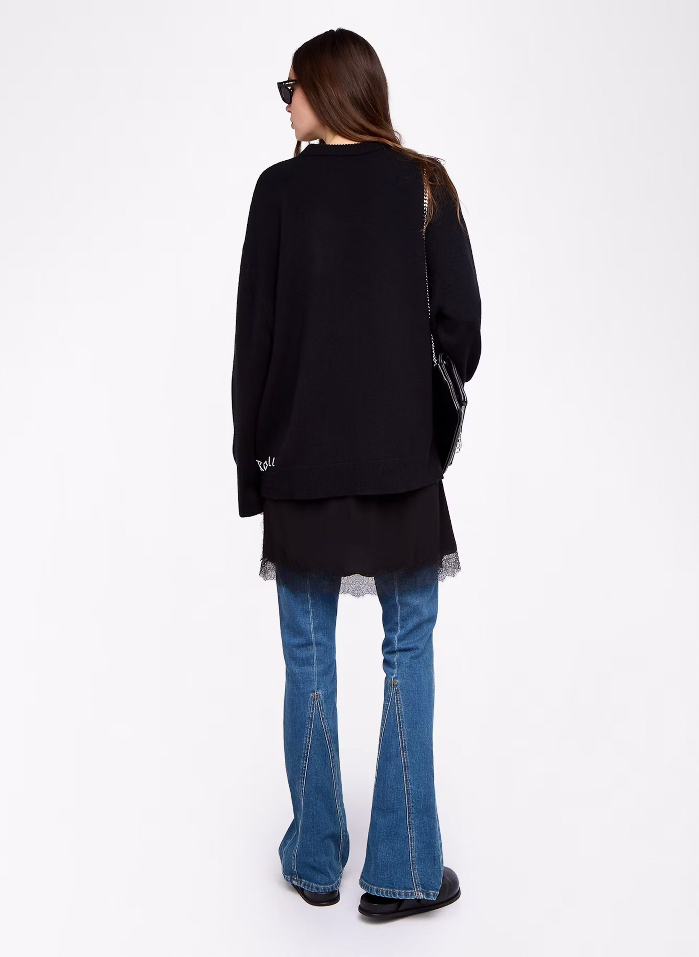 Pull col rond en laine mélangée swyna ZADIG&VOLTAIRE Noir