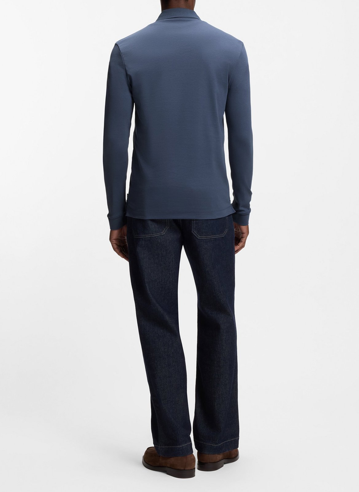 Polo col classique en coton BOSS Bleu