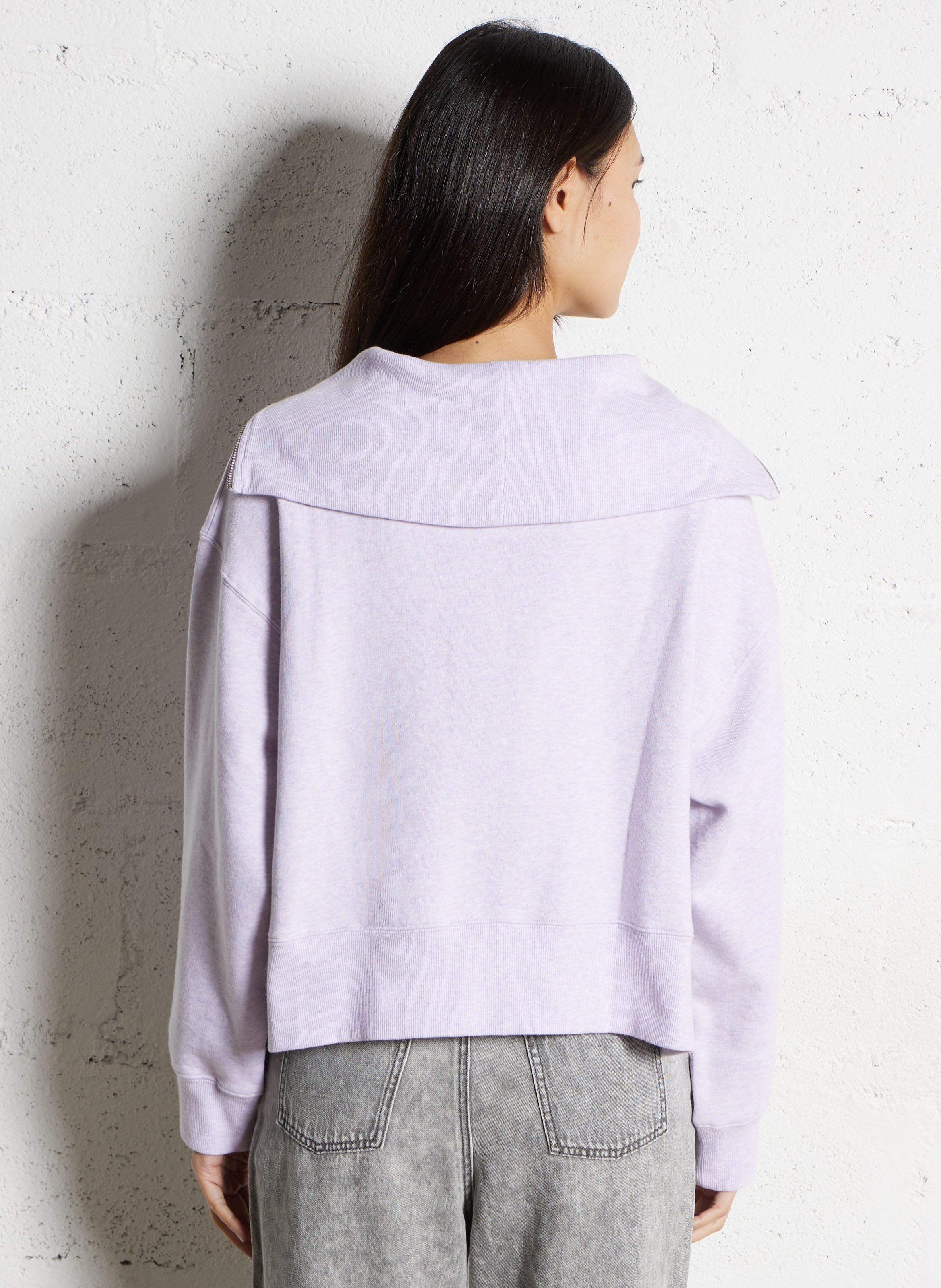Sweat oversize col montant en coton IKKS Violet