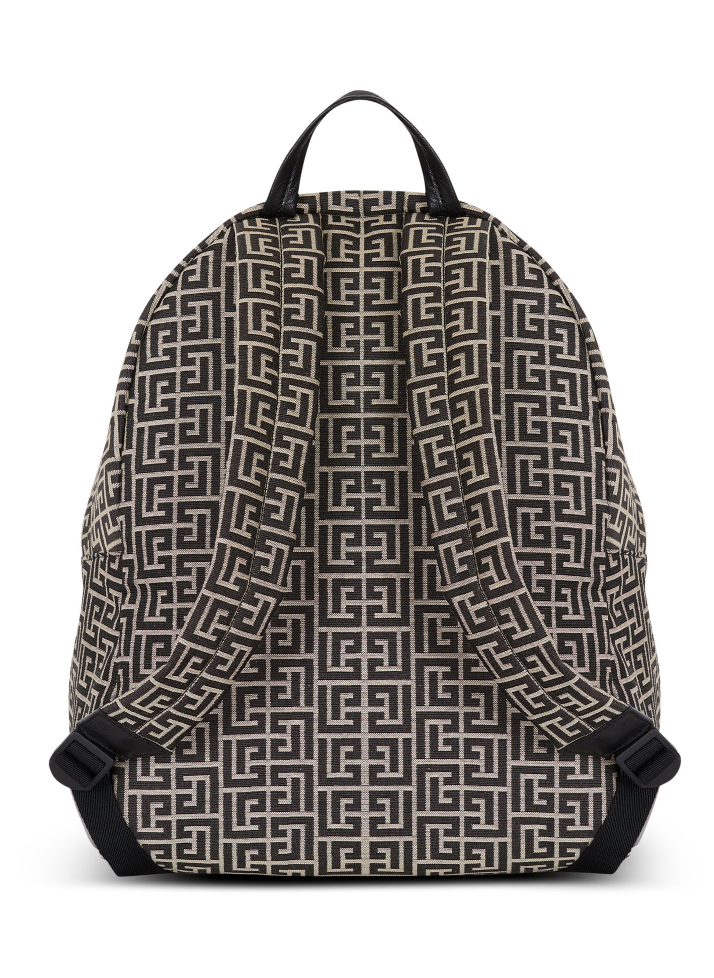 Sac à dos pulse en jacquard monogramme BALMAIN Noir
