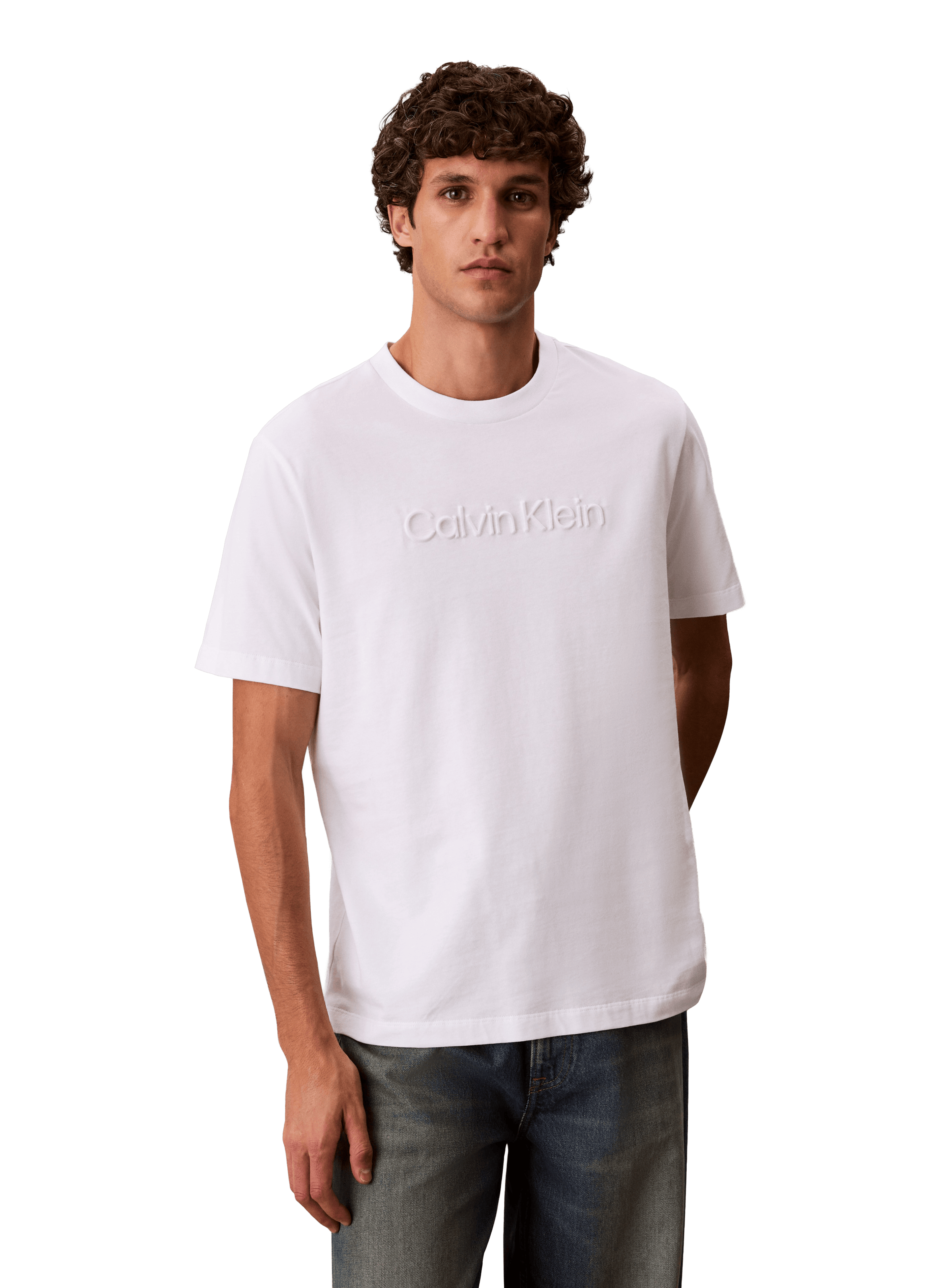 Embroidered BCI cotton t-shirt CALVIN KLEIN White