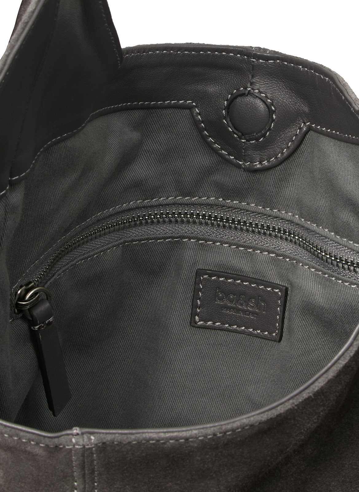 Sac porté épaule multipoches en cuir youyou BA&SH Gris