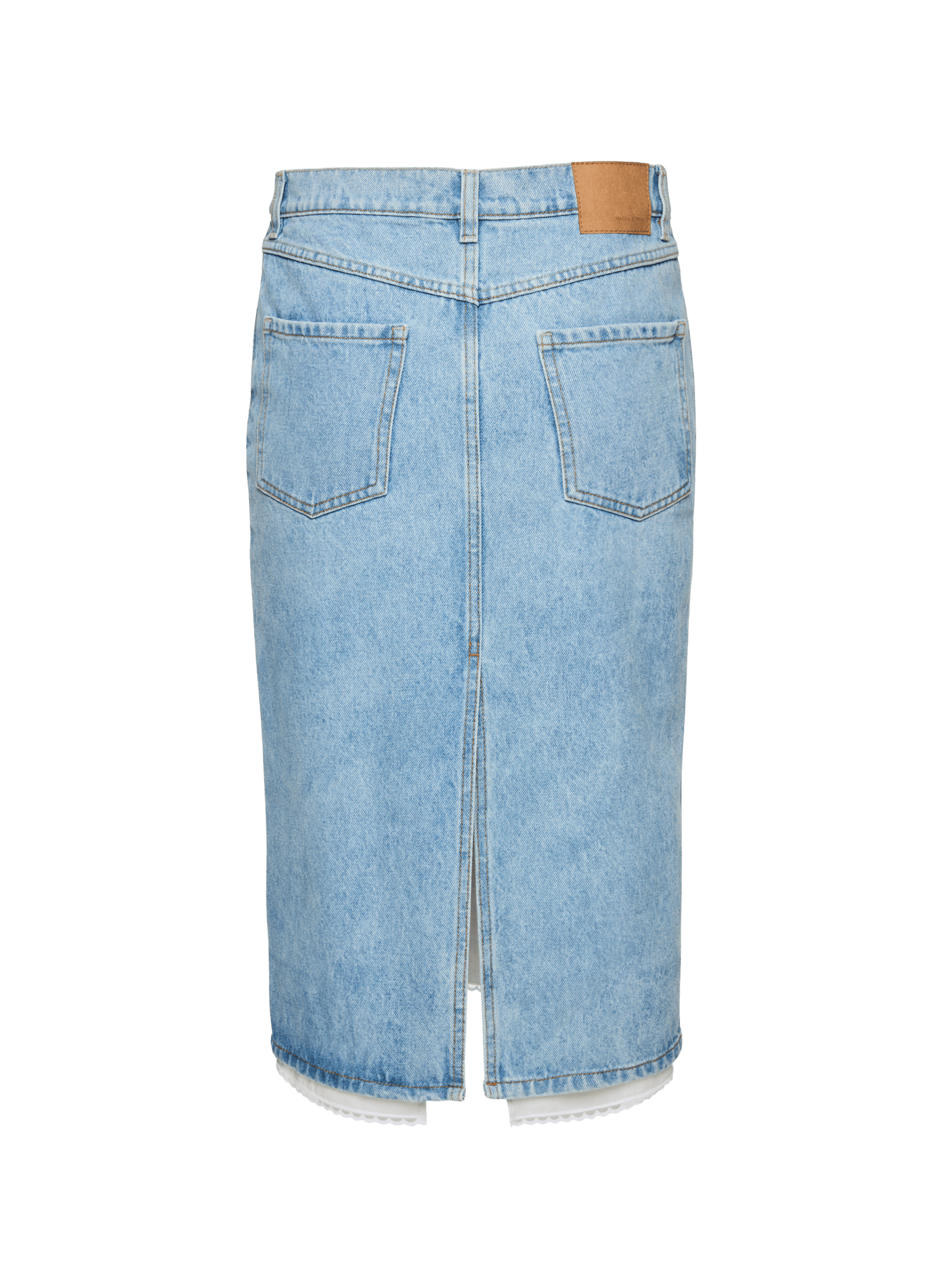 Jupe bord dentelle en denim de coton MAGDA BUTRYM Bleu