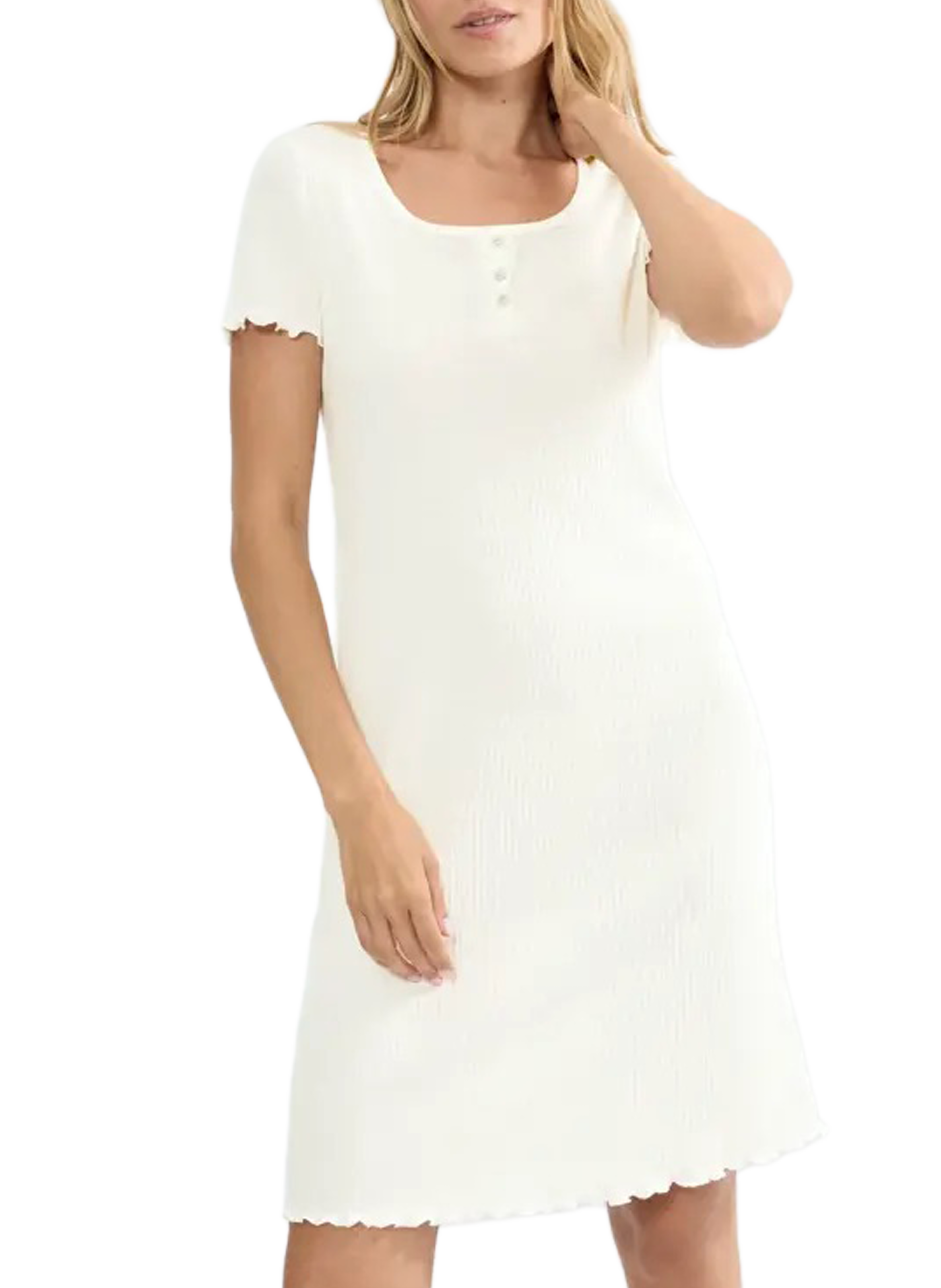 Chemise de nuit Mix & Match en coton mélangé TRIUMPH Blanc