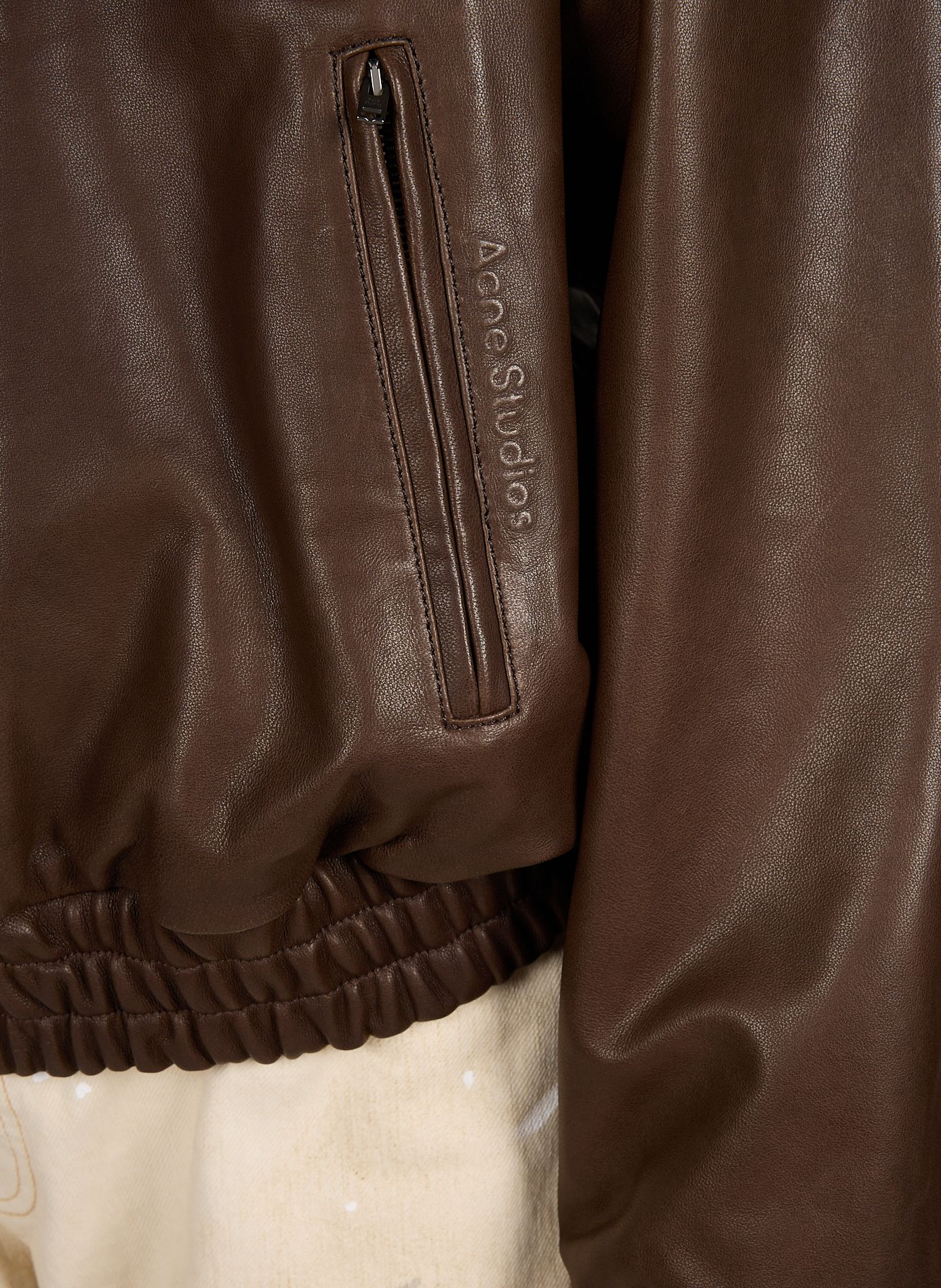 Lamb leather bomber jacket ACNE STUDIOS Brown