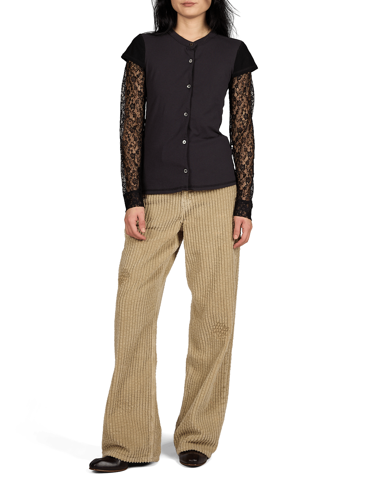 Pantalón a rayas de algodón texturizado OUR LEGACY Marrón