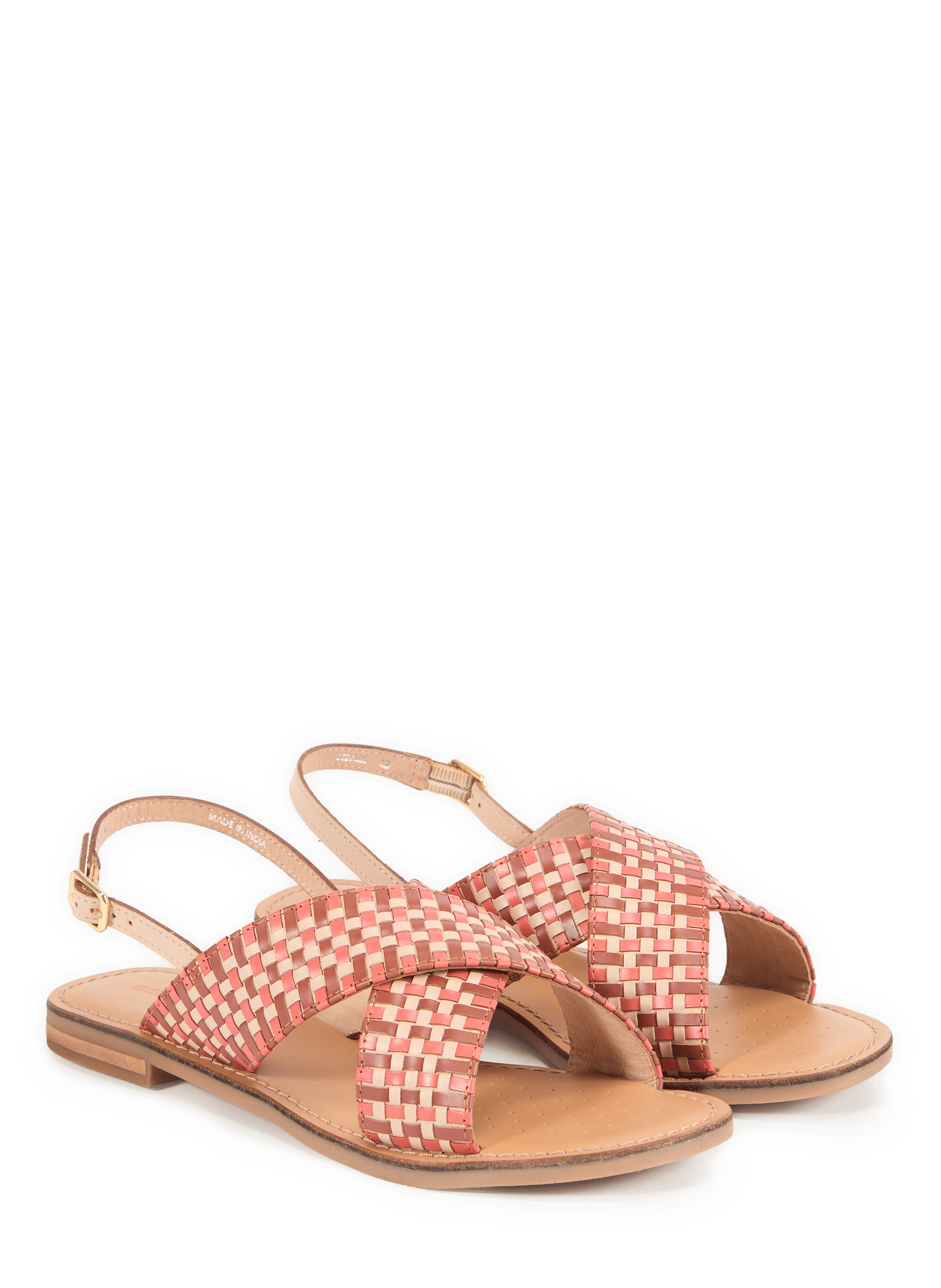 Flat leather sandals Maddalusia GEOX Red