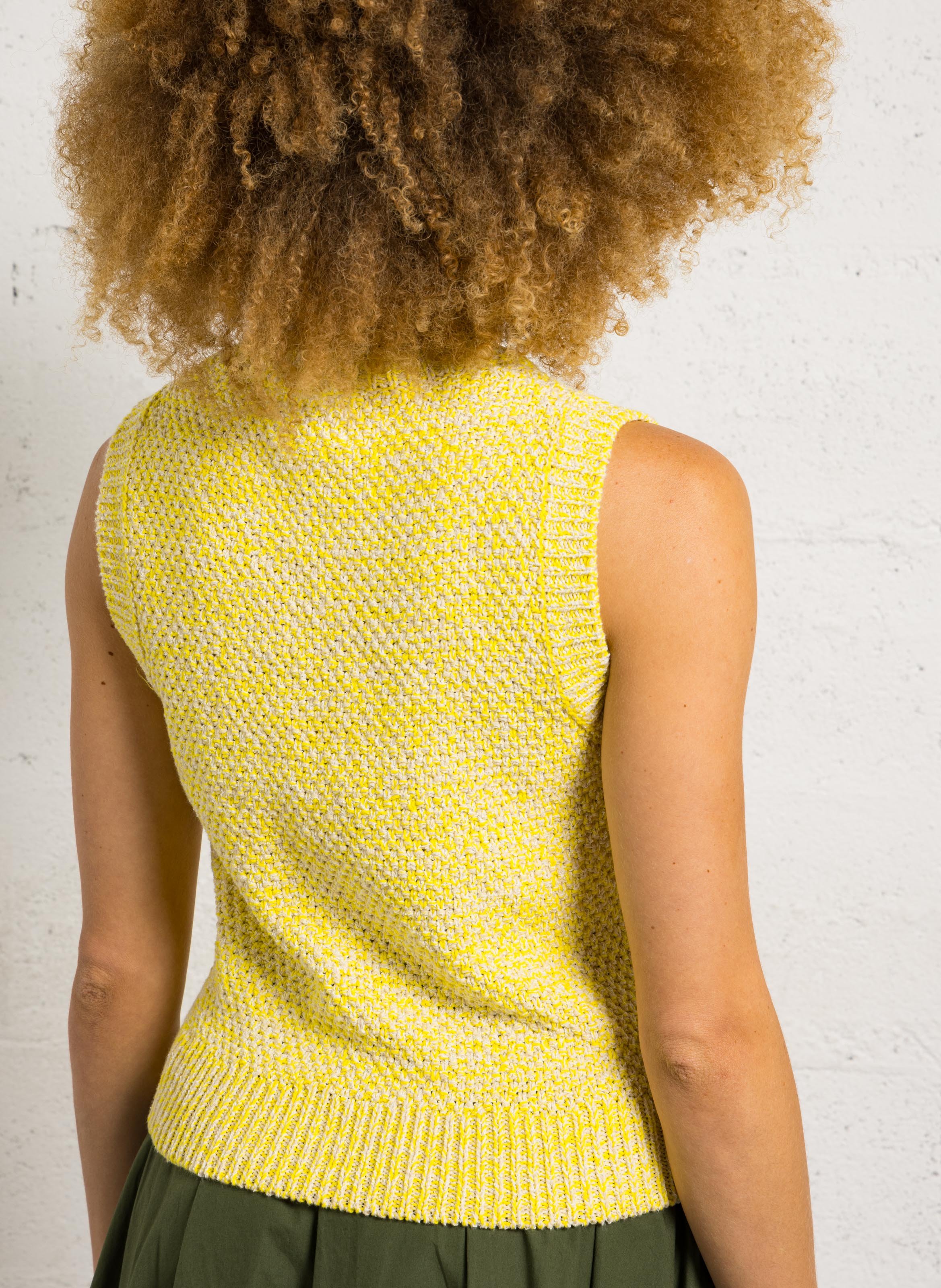 Pull sans manche droit persee MAISON 123 Beige