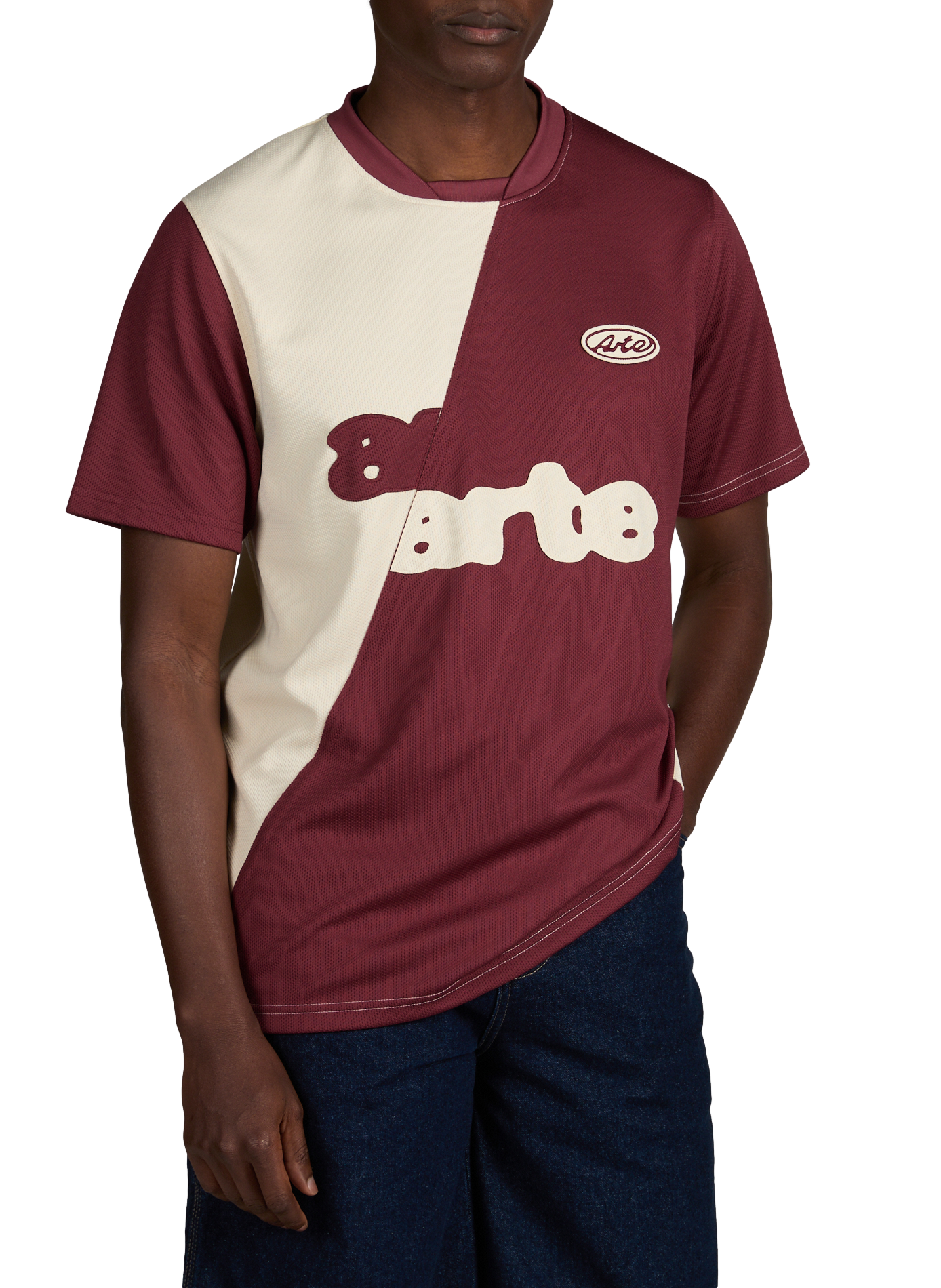 Football T-shirt with bias seam separation ARTE ANTWERP Red