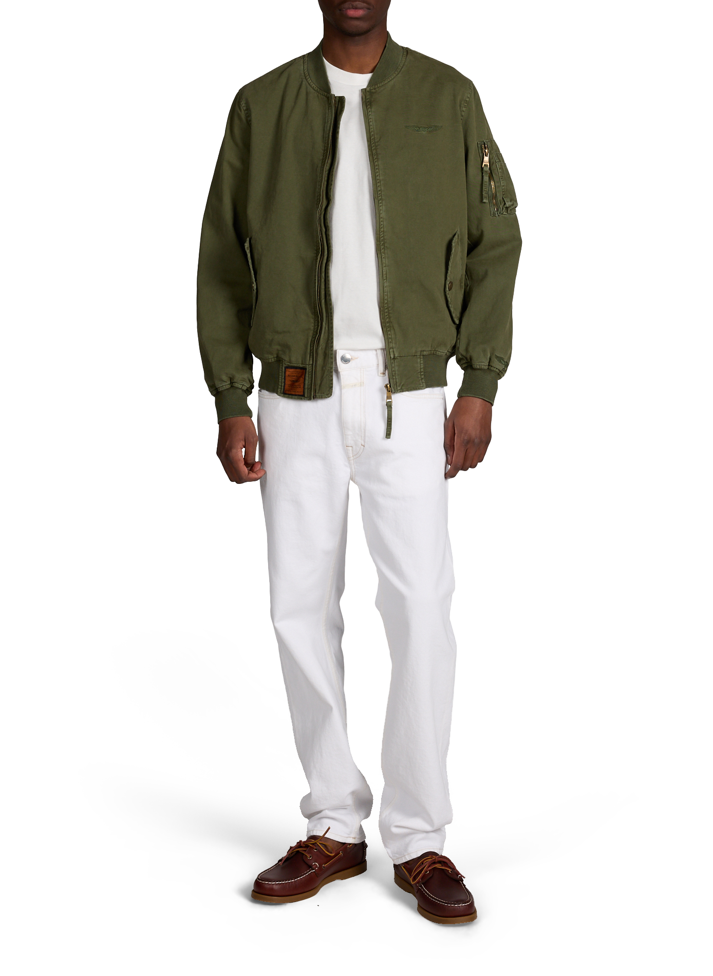 Jean droit en coton mélangé CLOSED Blanc