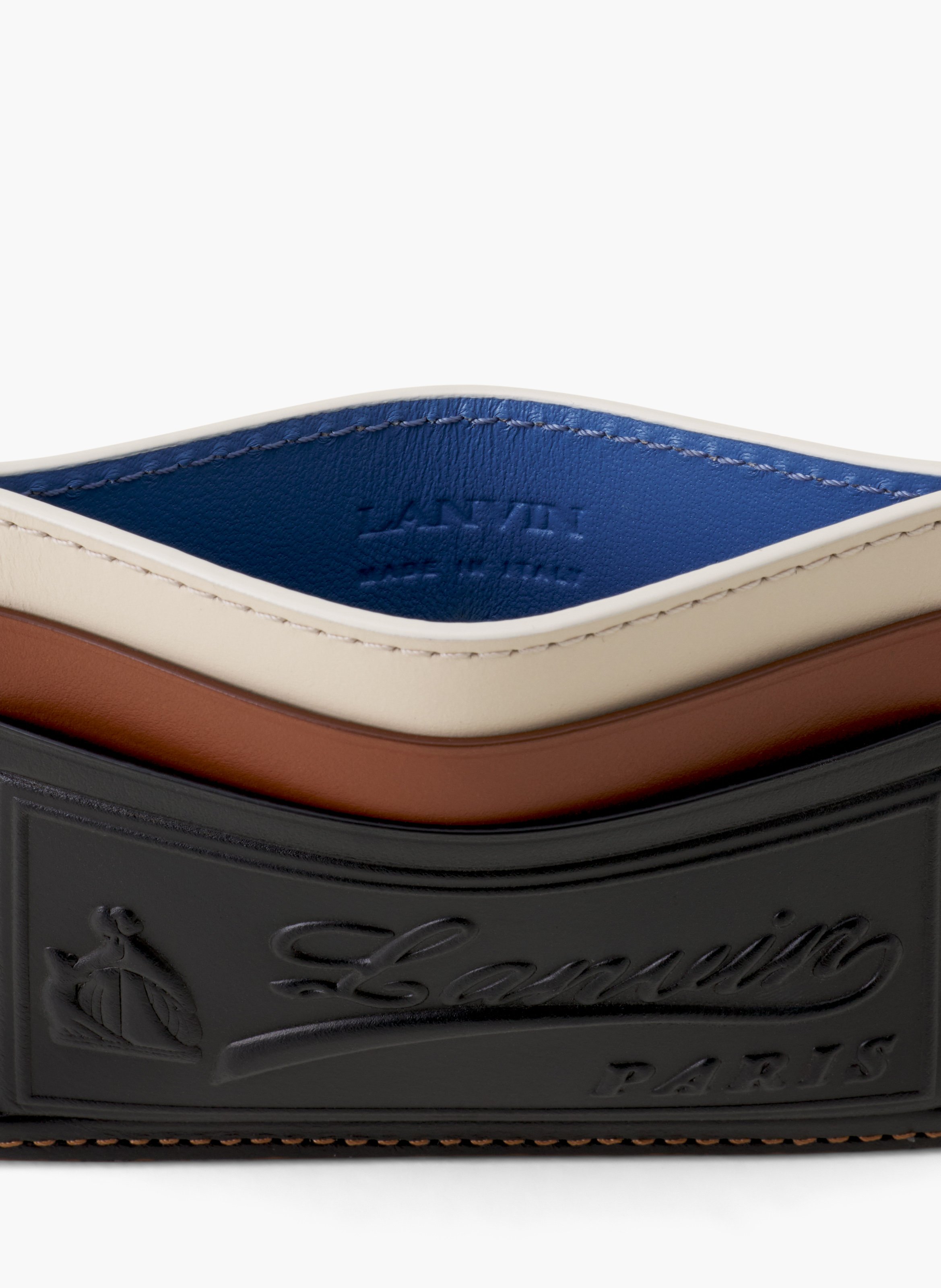 Porte-cartes de crédit tricolores LANVIN Noir