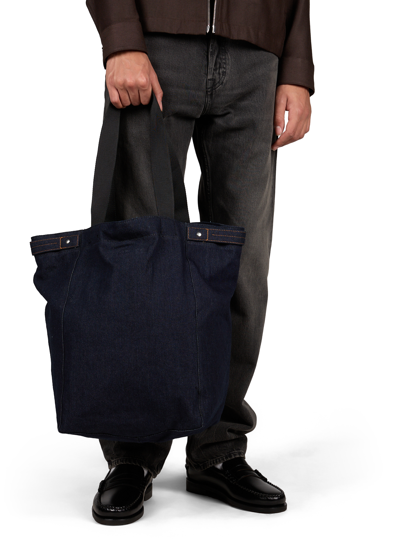 Grip cotton denim tote bag NN.07 Blue