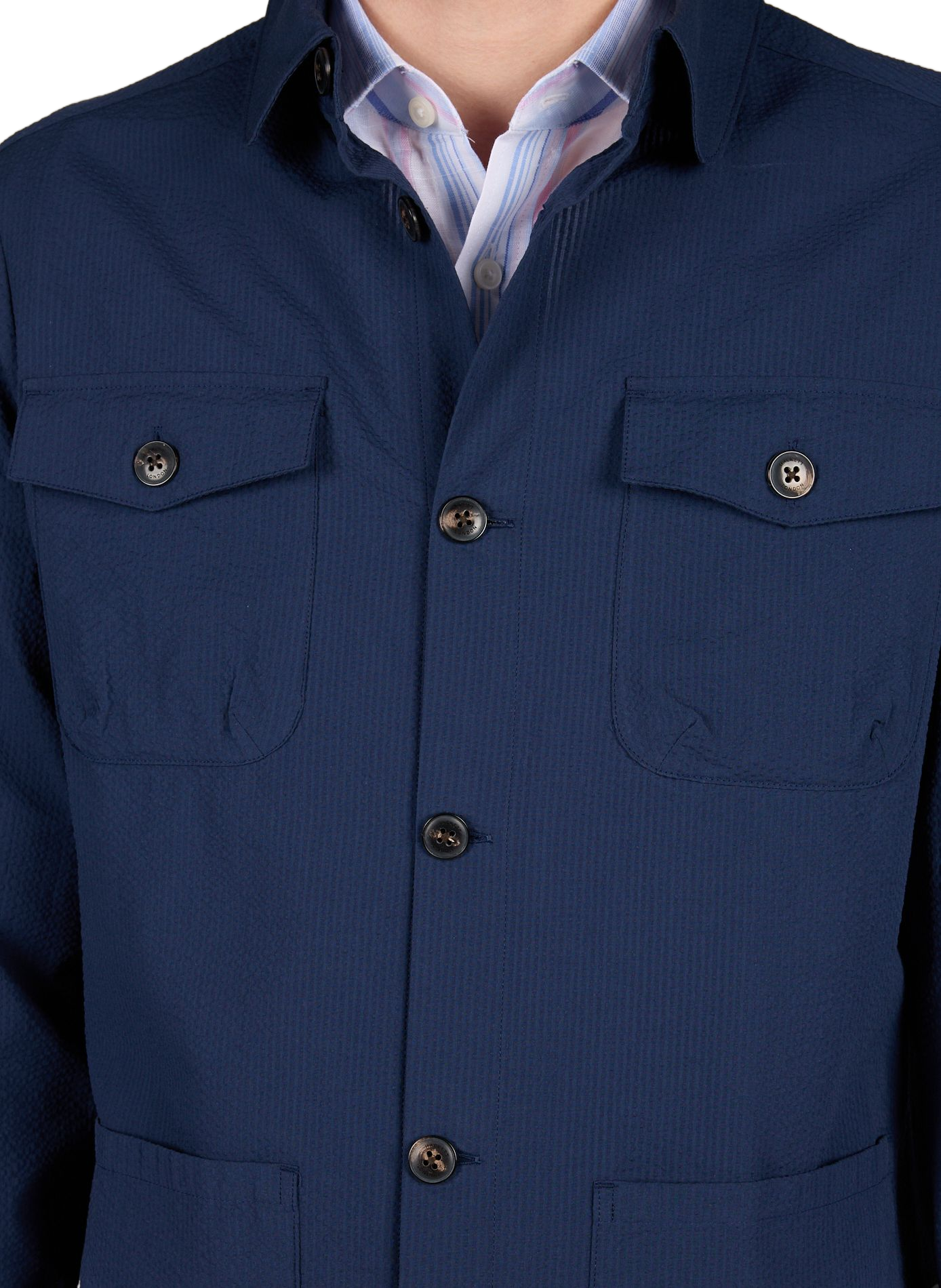 Chemise à col classique en coton HACKETT Bleu