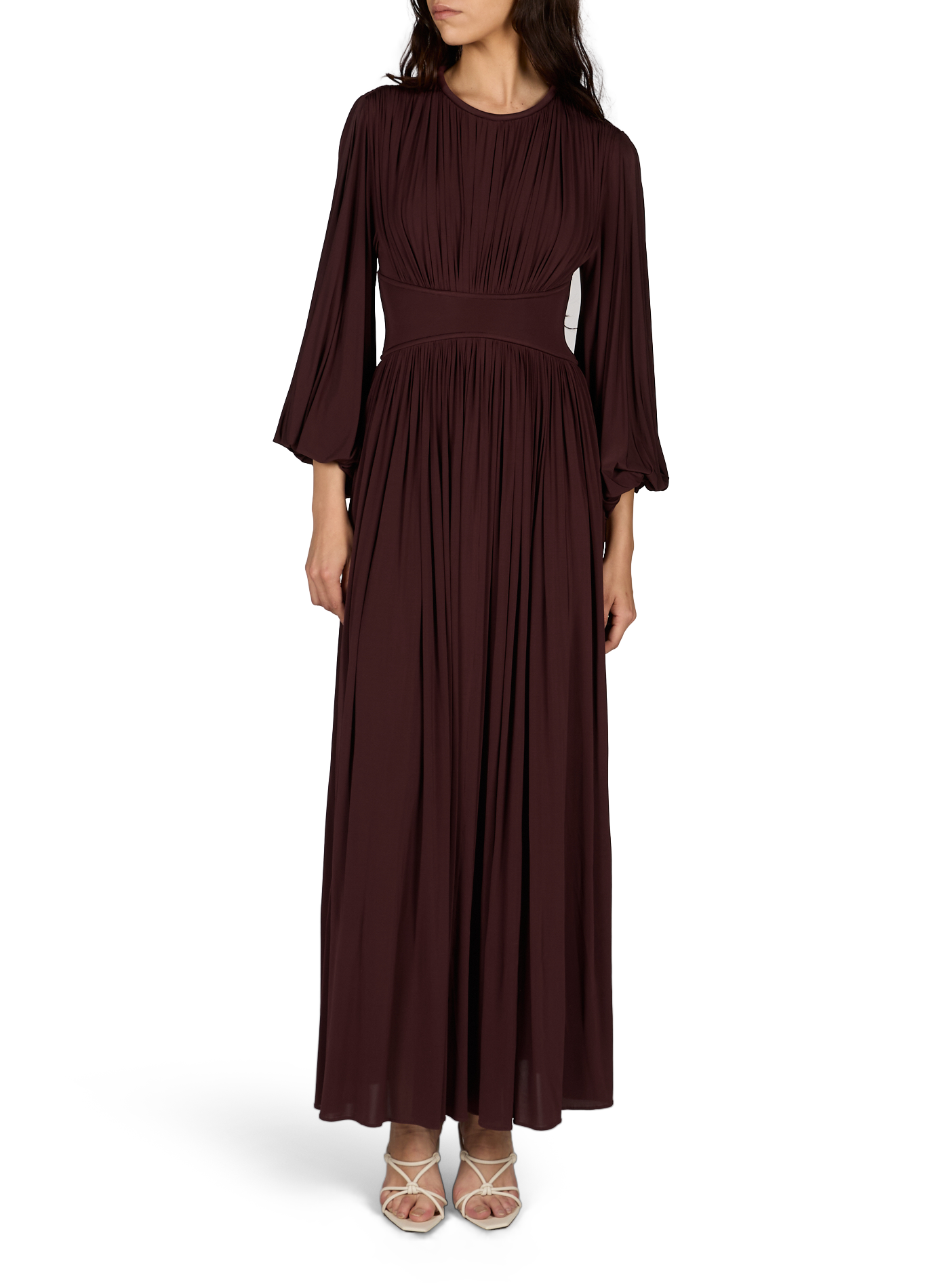 Ruched dress with batwing sleeves Luna ZIMMERMANN Red