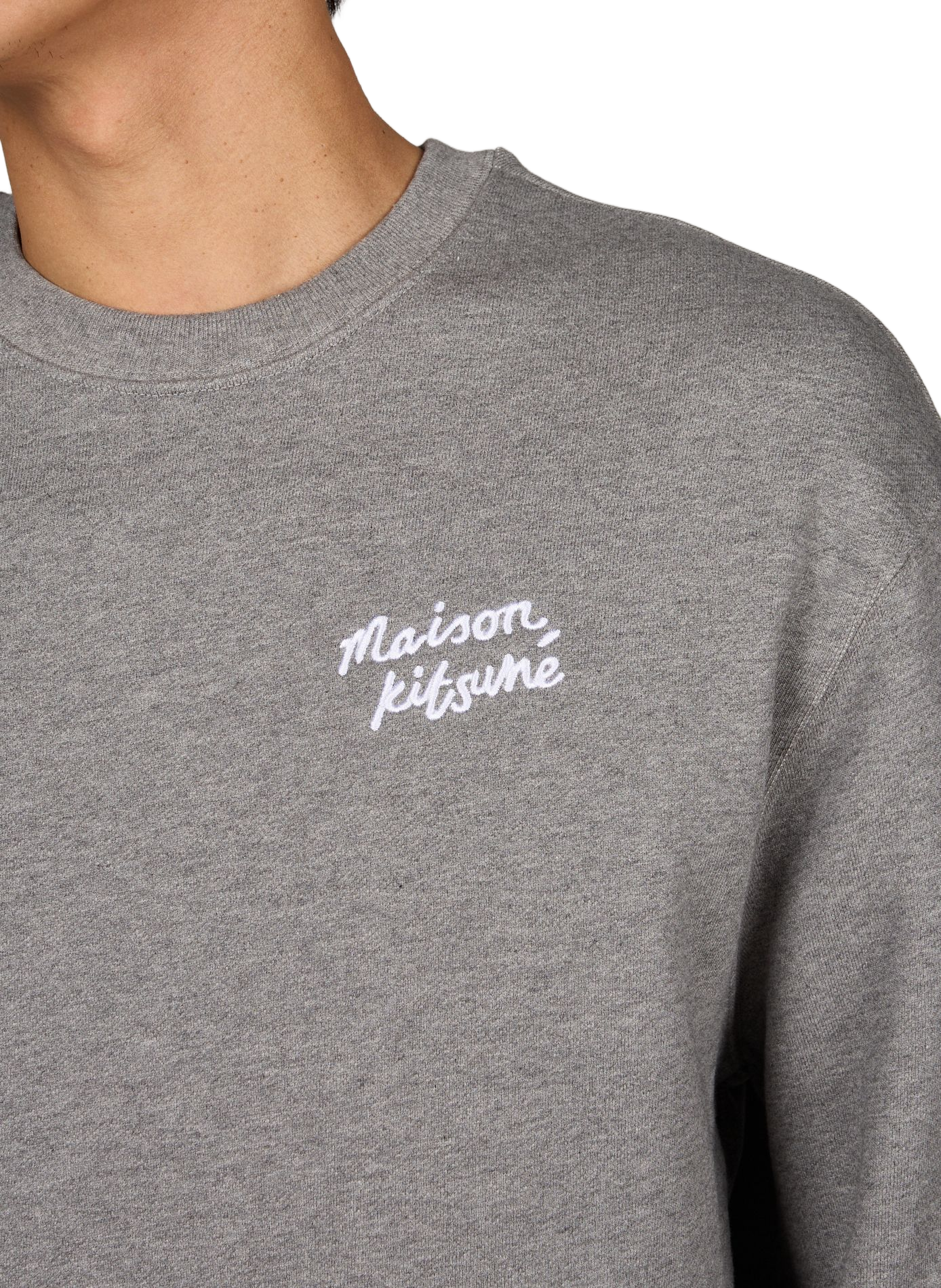Sweatshirt with embroidered logo in mixed cotton MAISON KITSUNÉ Grey