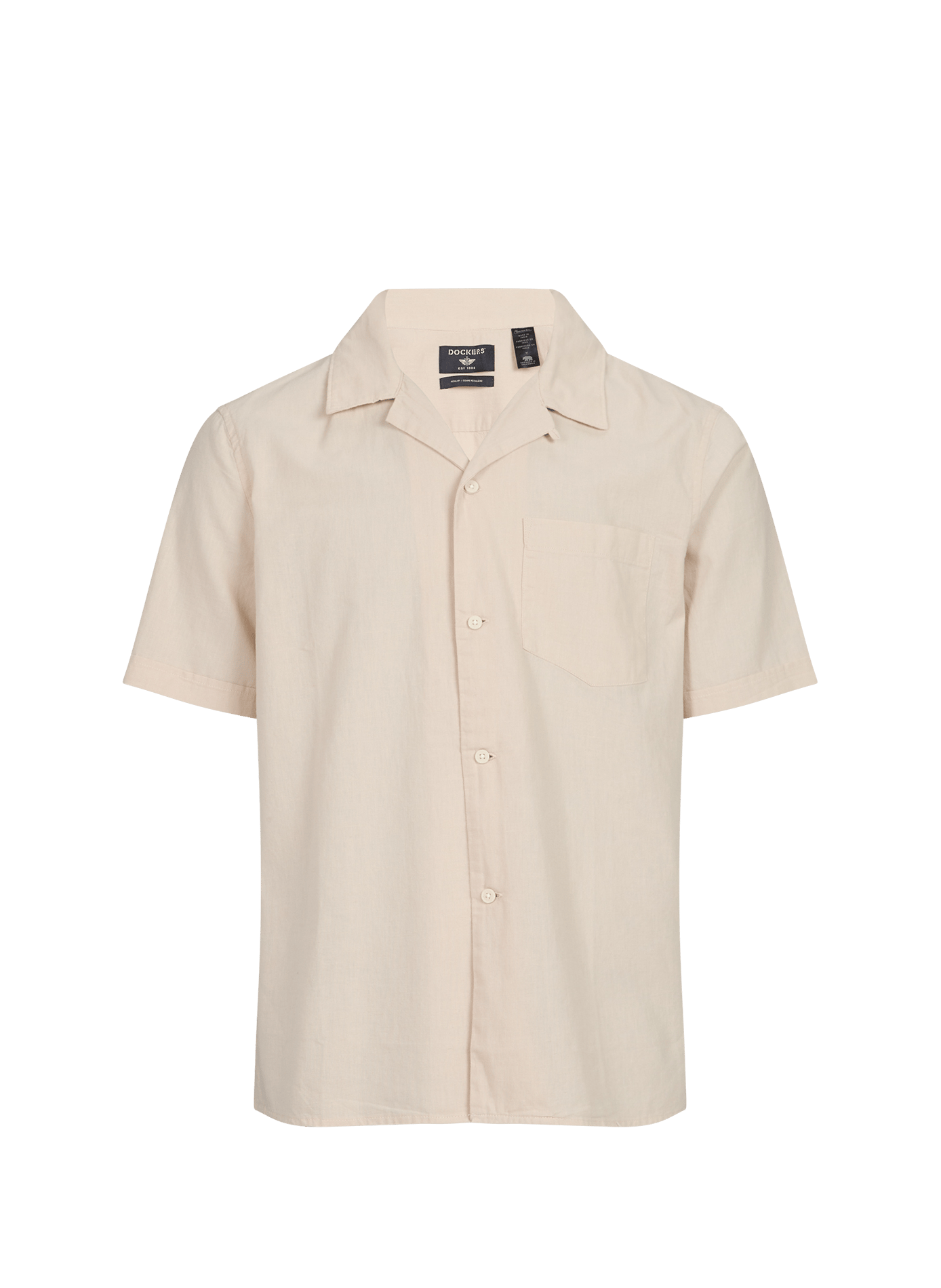 Straight shirt in cotton and linen DOCKERS Beige