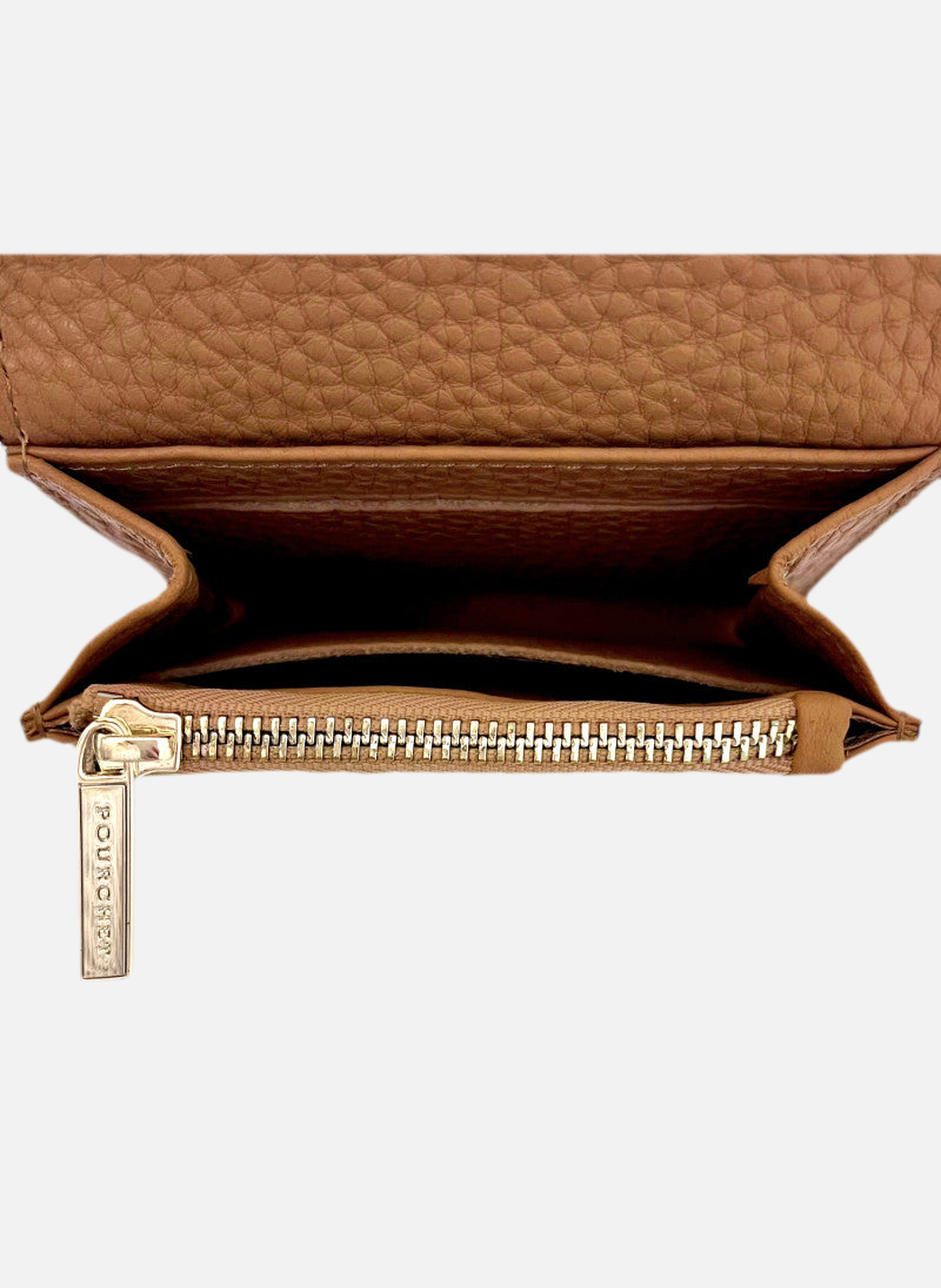 Club | porte-monnaie pm en cuir de veau | Marron POURCHET Femme