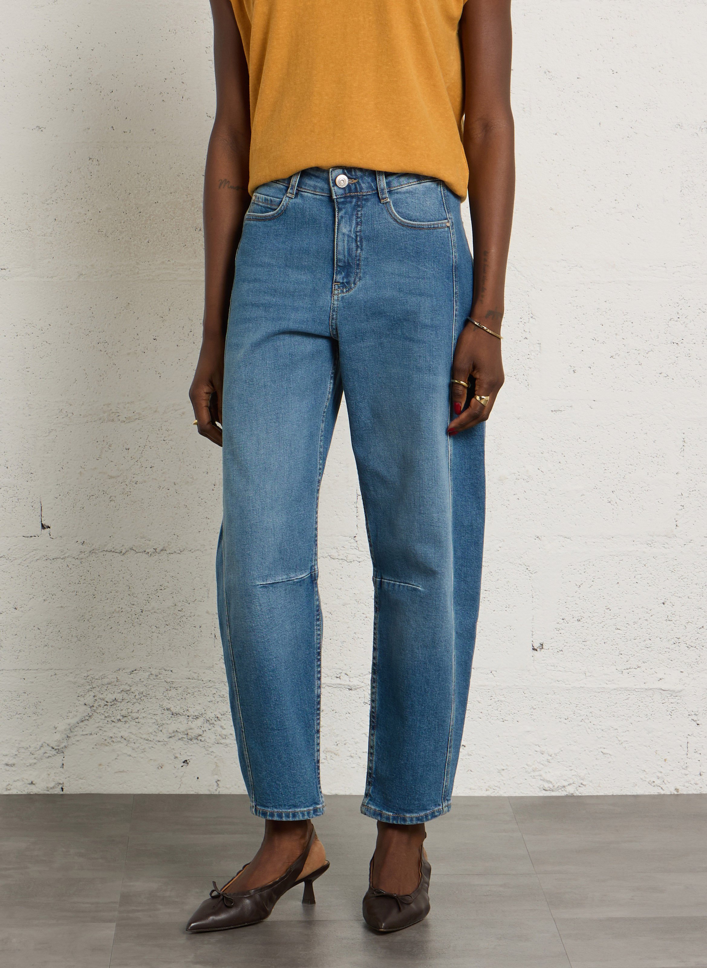 Jean ballon taille haute uni robinson MAISON 123 Bleu