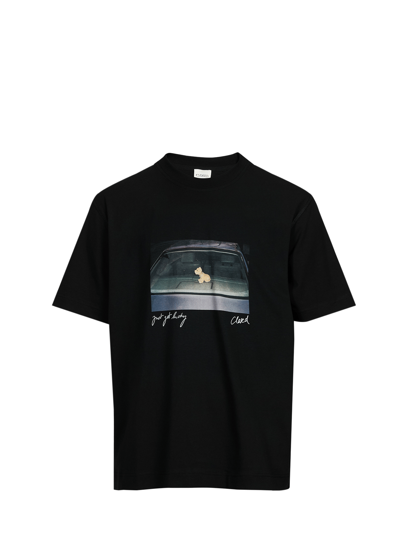Round neck cotton t-shirt CLOSED Black