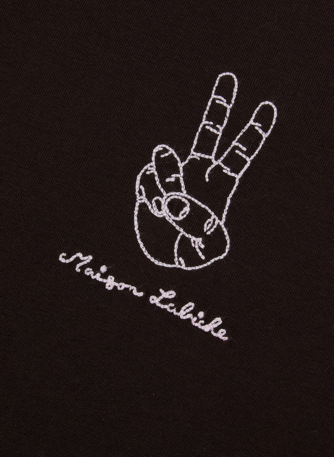 Embroidered cotton t-shirt MAISON LABICHE Brown