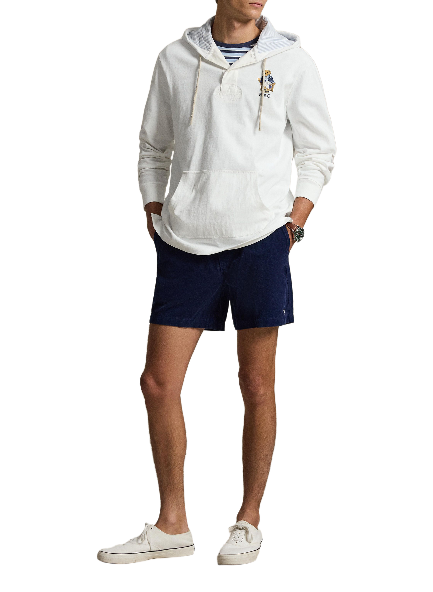 Kurze Cordhose aus Baumwoll-Velours. POLO RALPH LAUREN Blau