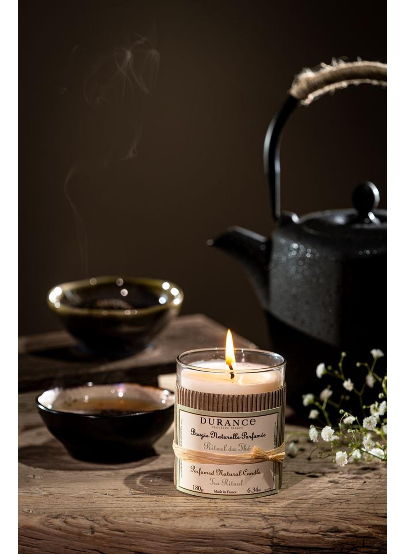 Bougie parfumée Rituel du thé 180g DURANCE Noir