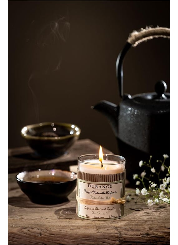 Duftkerze teeritual 180g Schwarz Durance