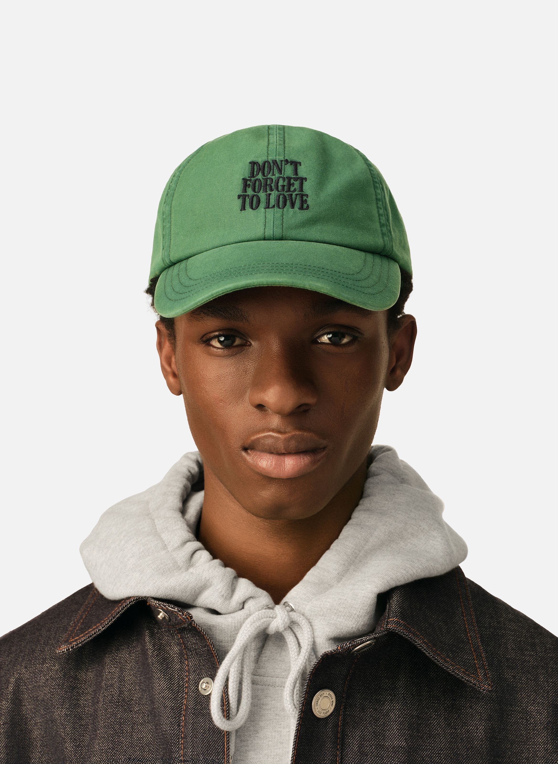 Casquette unisexe en coton "don't forget to love" AMI PARIS Vert