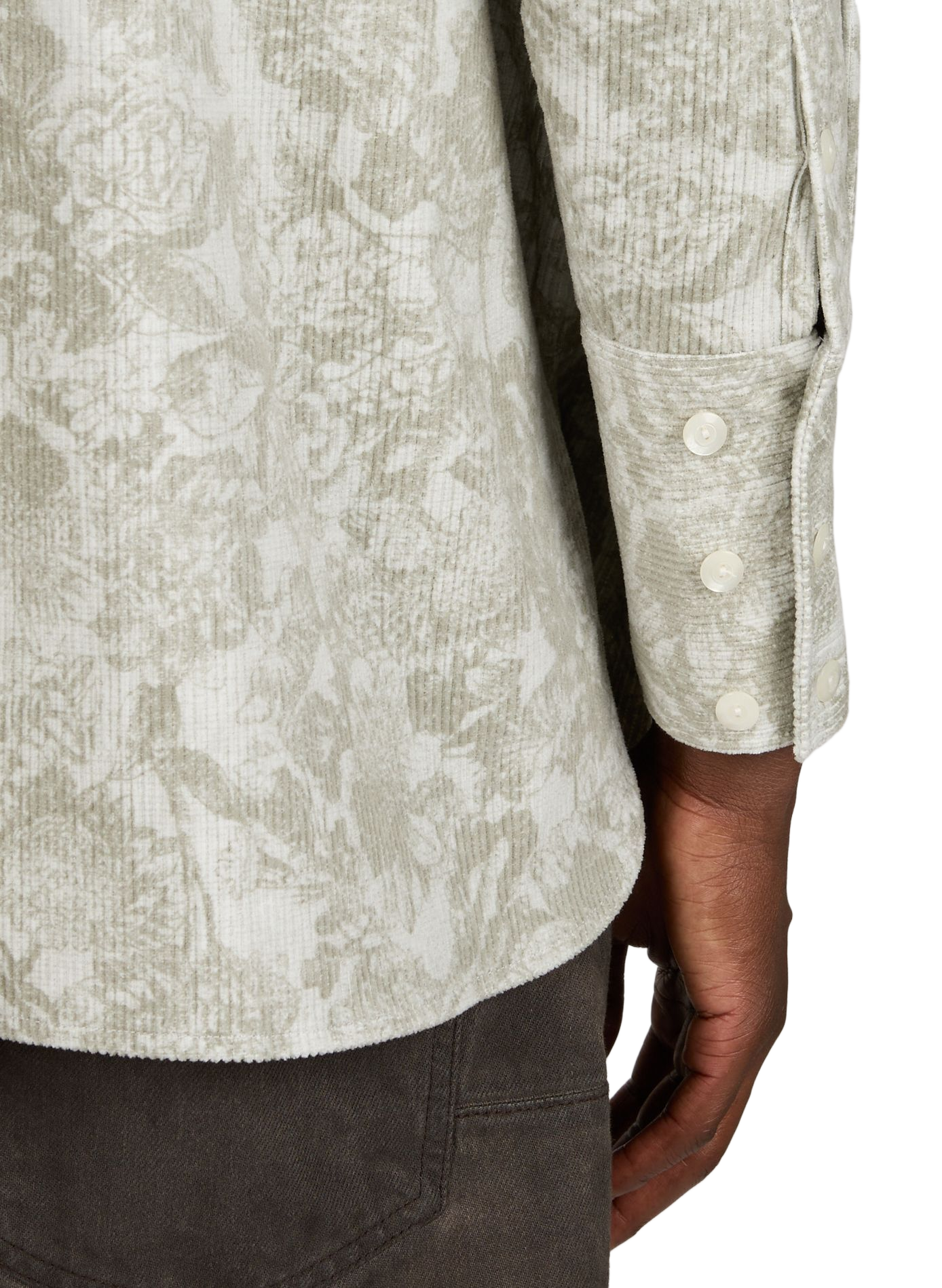 Ribbed velvet shirt in cotton WANSIE Grey
