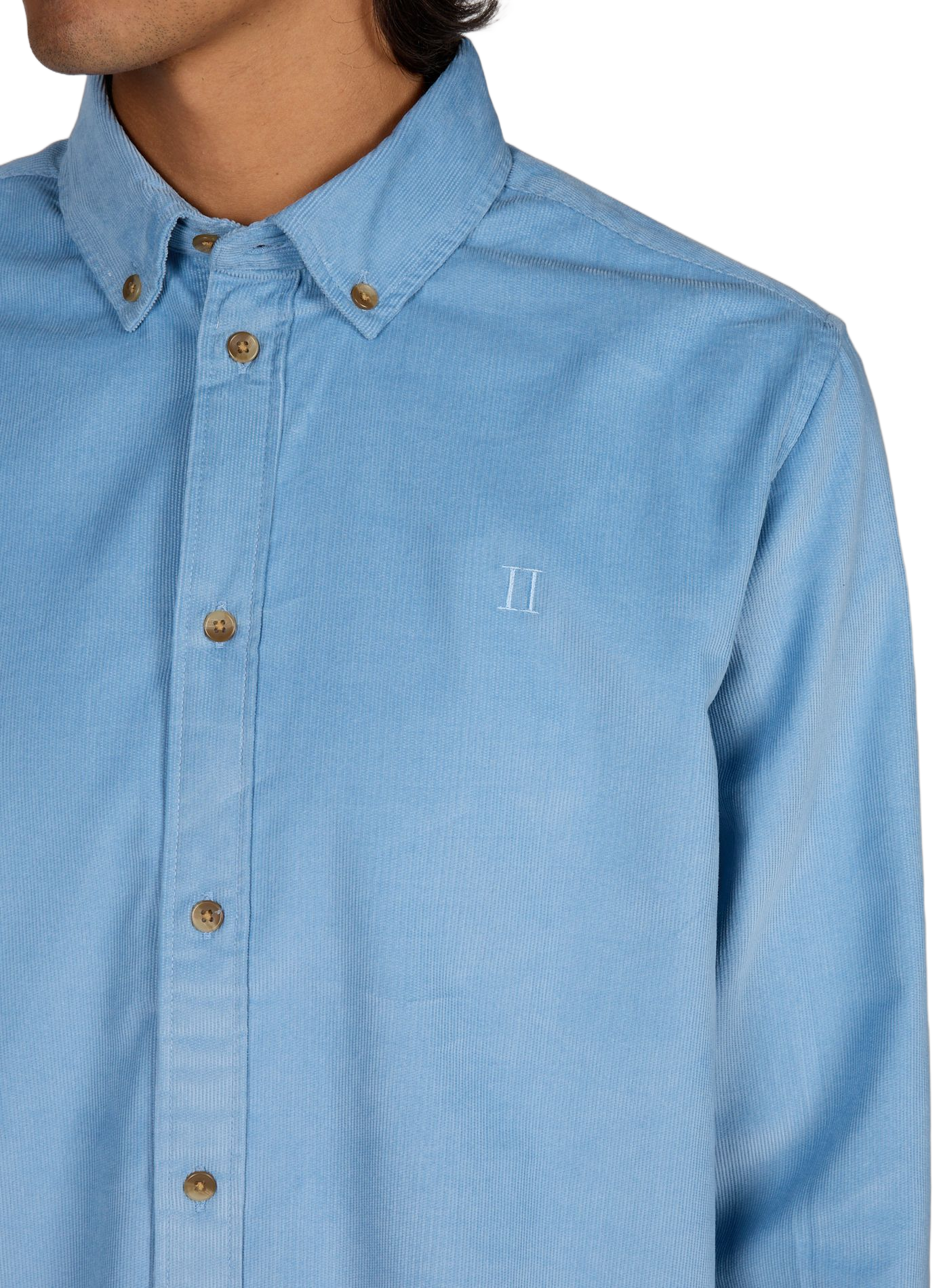 Solid button-down shirt LES DEUX Blue